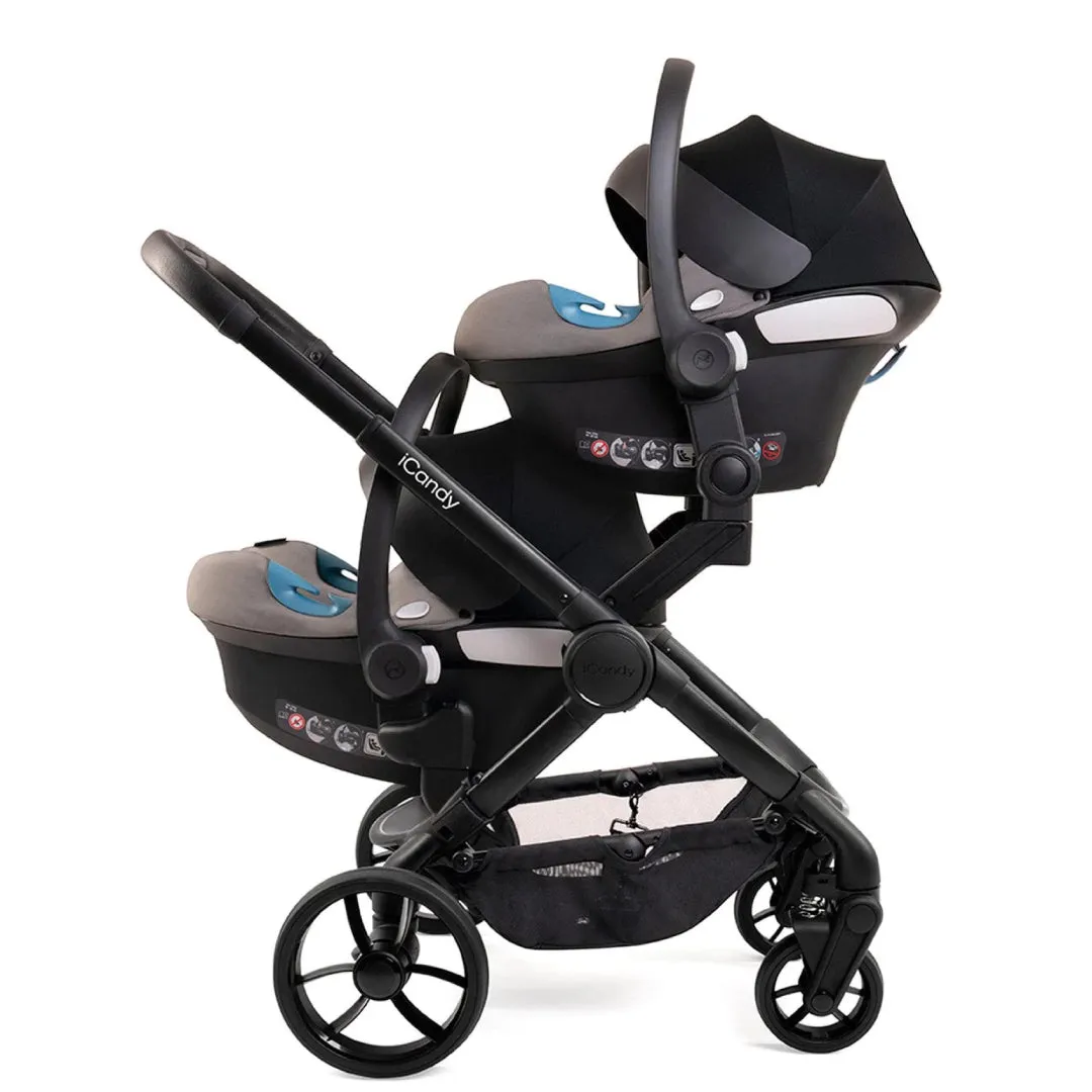 iCandy Peach 7 Pushchair and Carrycot Twin - Black Edition