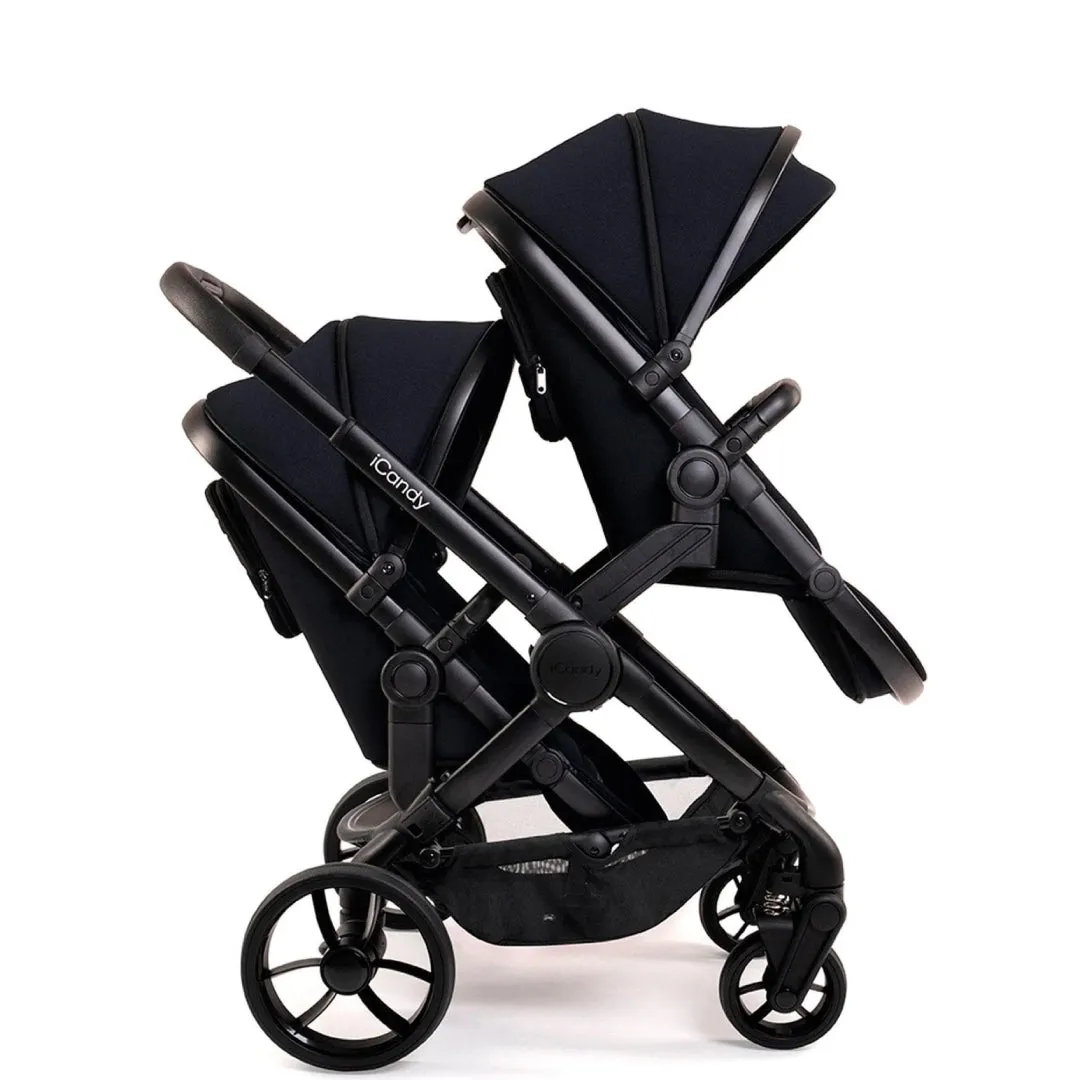 iCandy Peach 7 Pushchair and Carrycot Twin - Black Edition