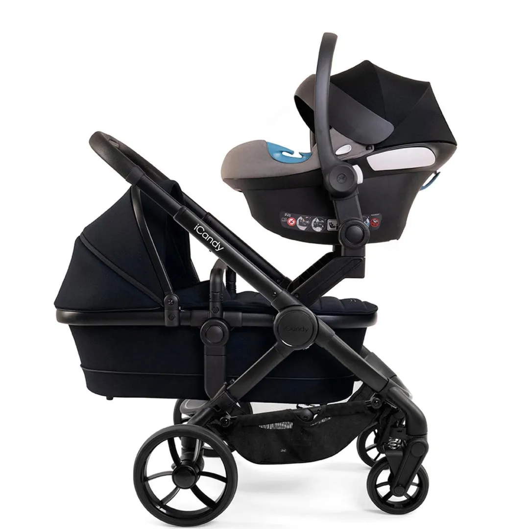 iCandy Peach 7 Pushchair and Carrycot Twin - Black Edition