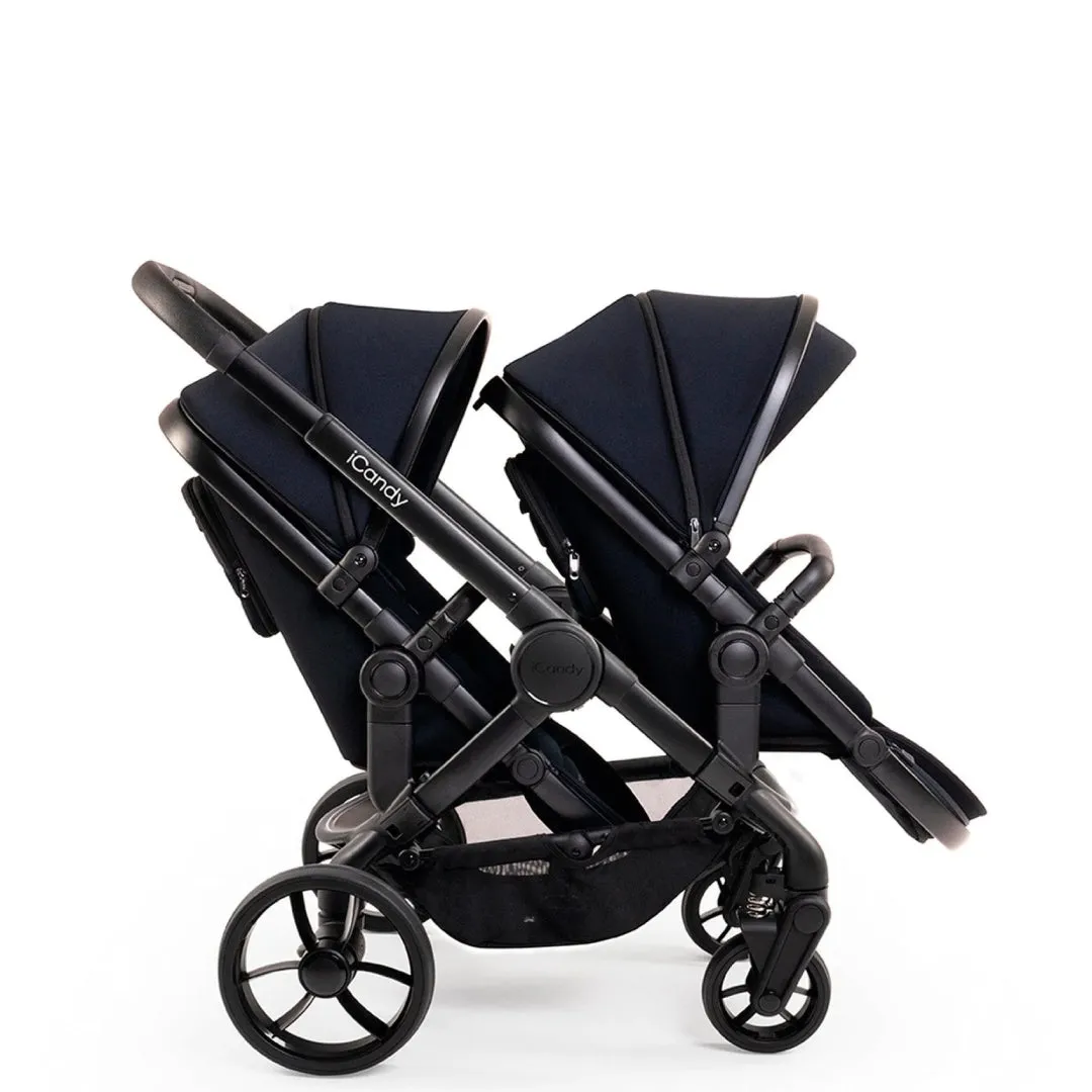 iCandy Peach 7 Pushchair and Carrycot Twin - Black Edition