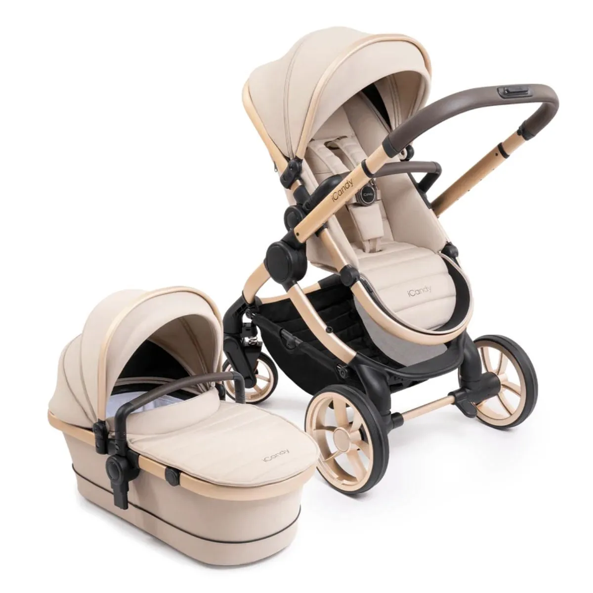iCandy Peach 7 travel System With Pebble 360 Pro2 Car Seat And Family Fix Base, Biscotti