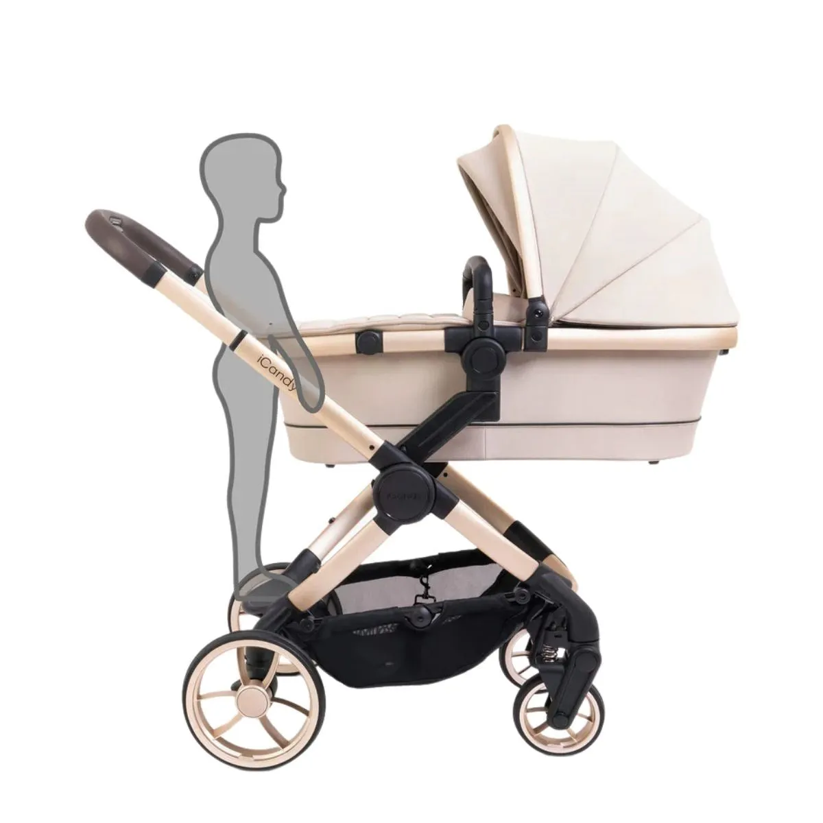 iCandy Peach 7 travel System With Pebble 360 Pro2 Car Seat And Family Fix Base, Biscotti