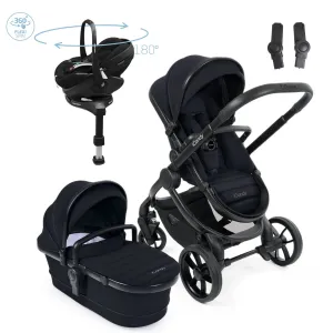 iCandy Peach 7 travel System With Pebble 360 Pro2 Car Seat And Family Fix Base, Black