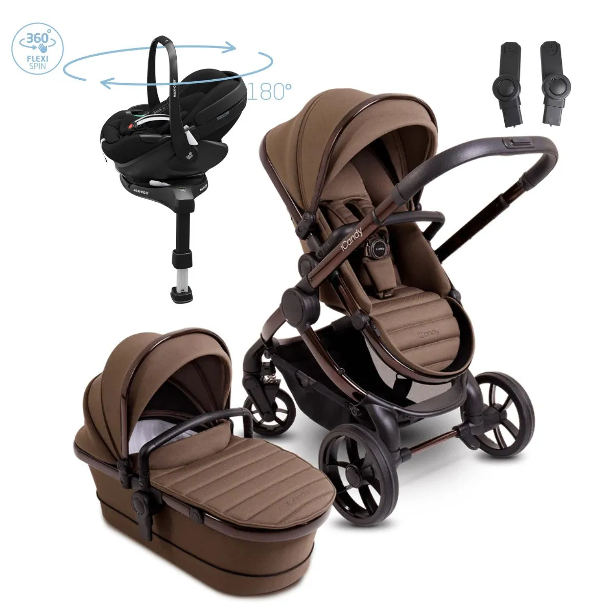iCandy Peach 7 travel System With Pebble 360 Pro2 Car Seat And Family Fix Base, Coco