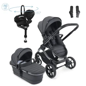 iCandy Peach 7 travel System With Pebble 360 Pro2 Car Seat And Family Fix Base, Dark Grey