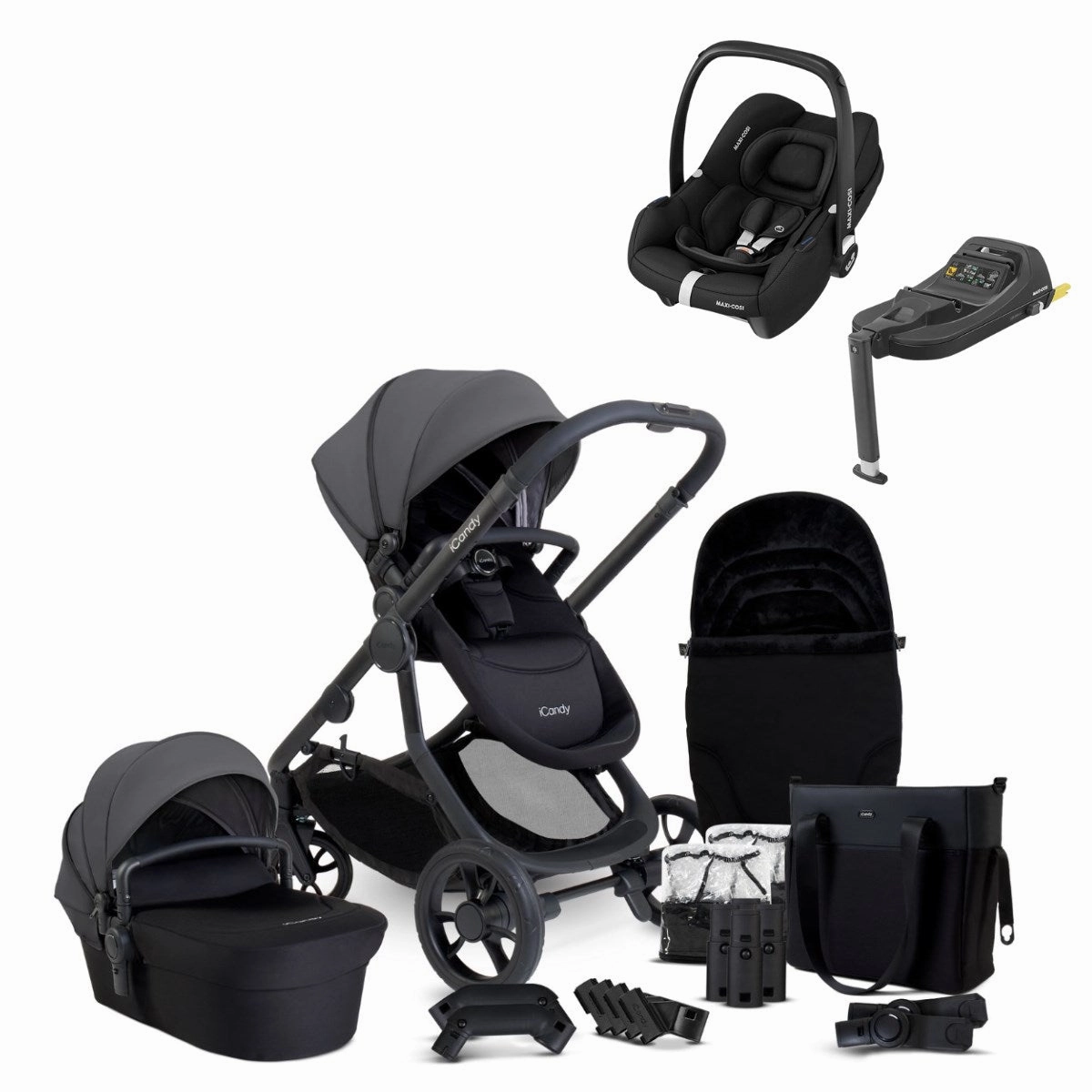 iCandy Orange 4 Complete Bundle Fossil   Maxi Cosi Cabriofix and Isofix Base