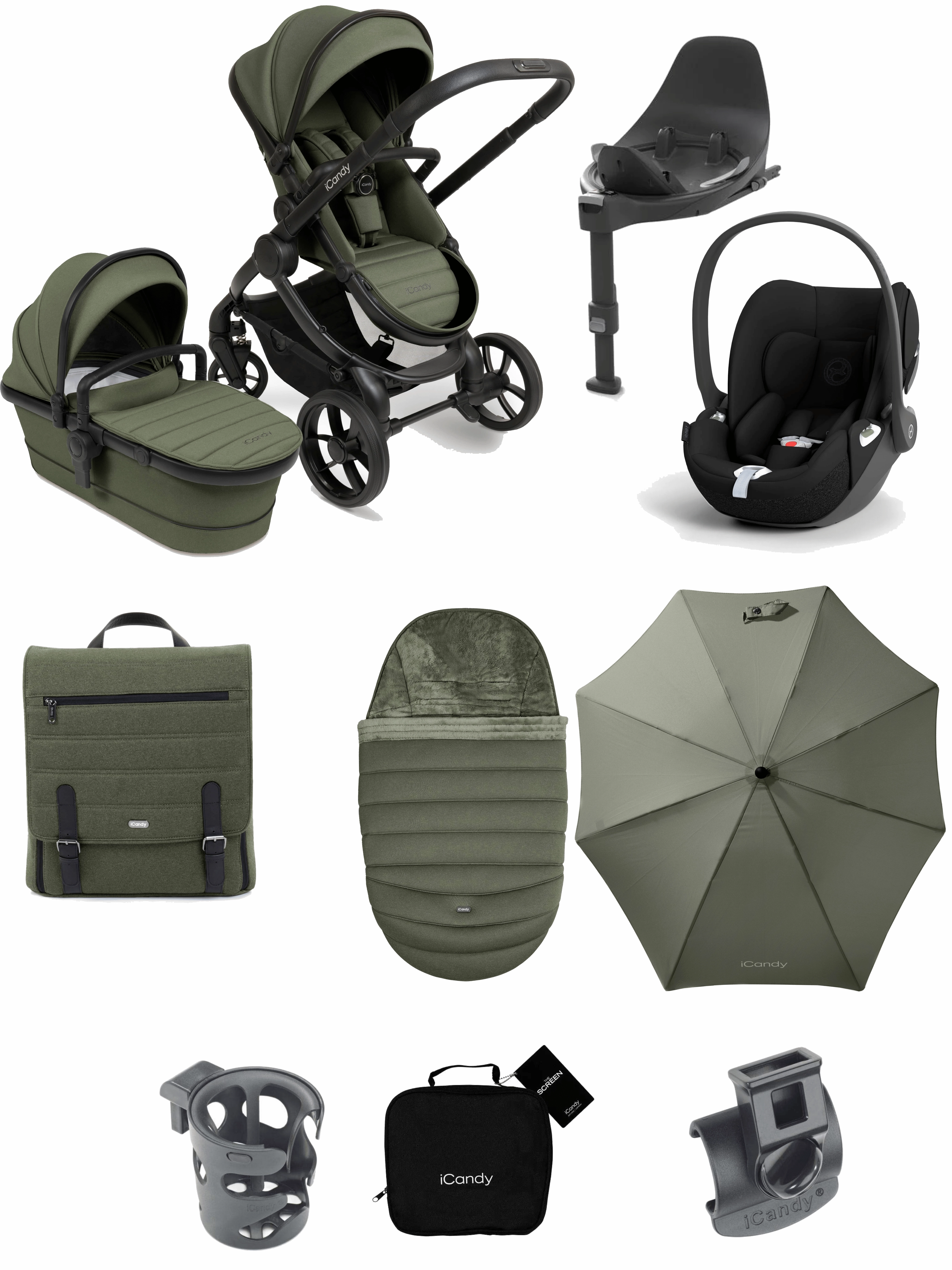 iCandy Peach 7 Cybex Cloud T Complete Travel System Bundle - Ivy