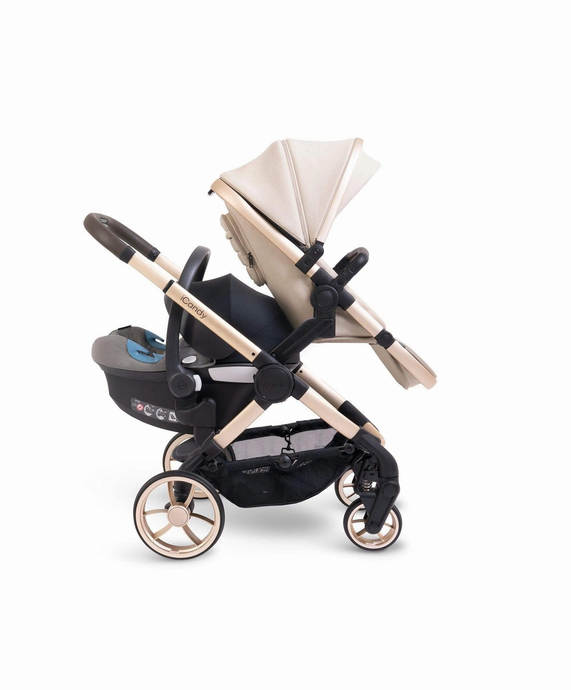 iCandy Peach 7 Double Pushchair Bundle - Biscotti
