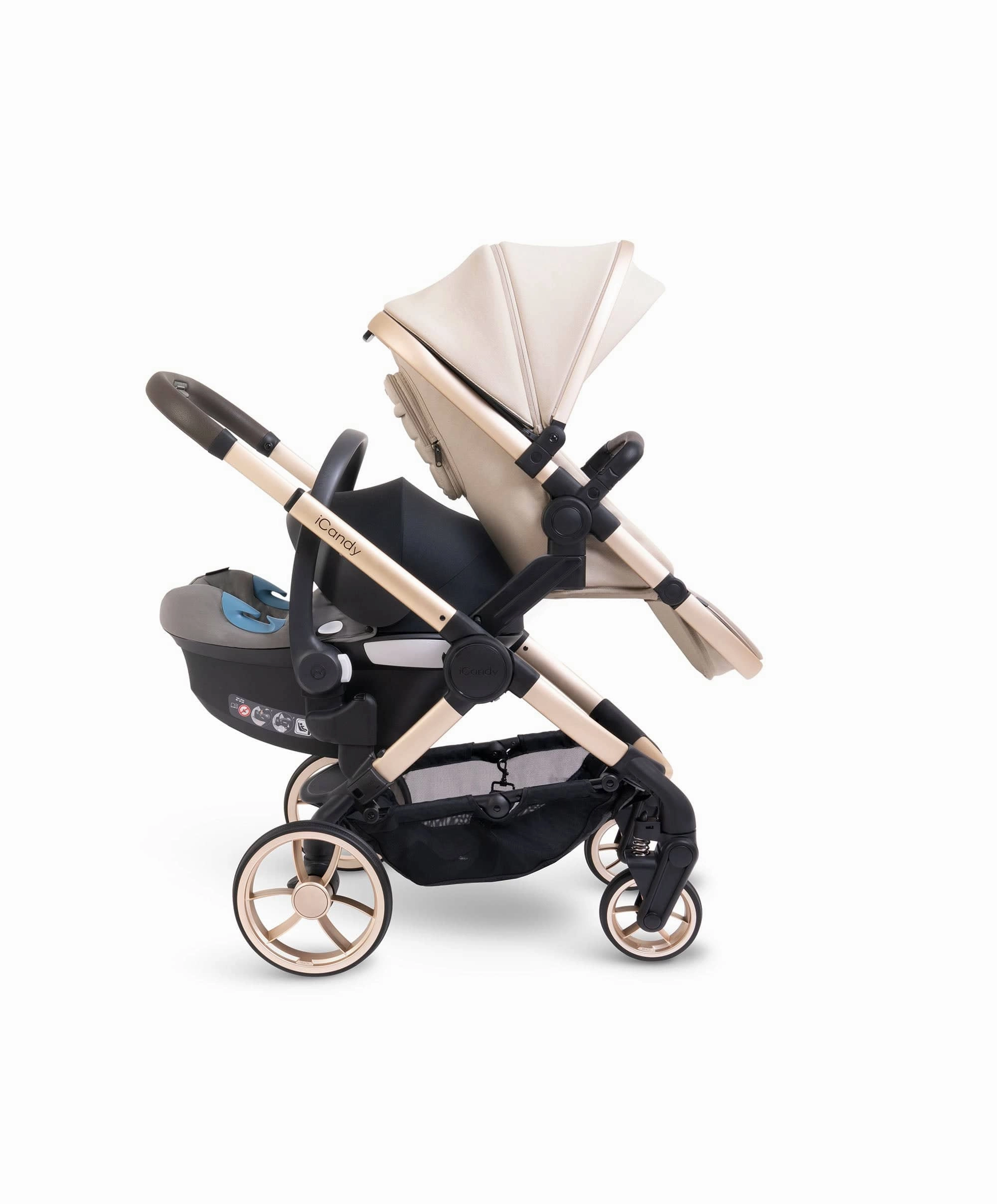 iCandy Peach 7 Double Pushchair Bundle - Biscotti