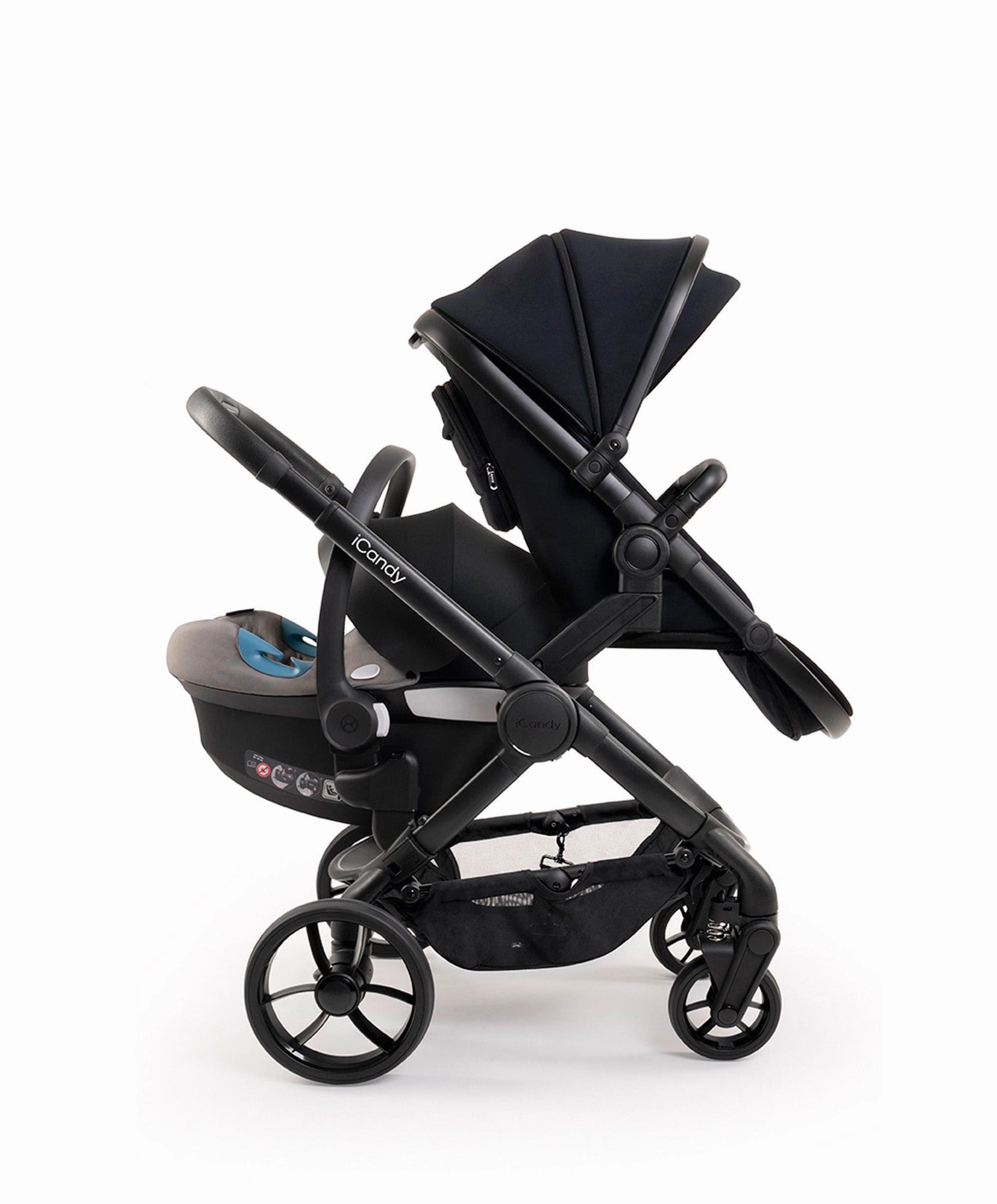 iCandy Peach 7 Double Pushchair Bundle - Black
