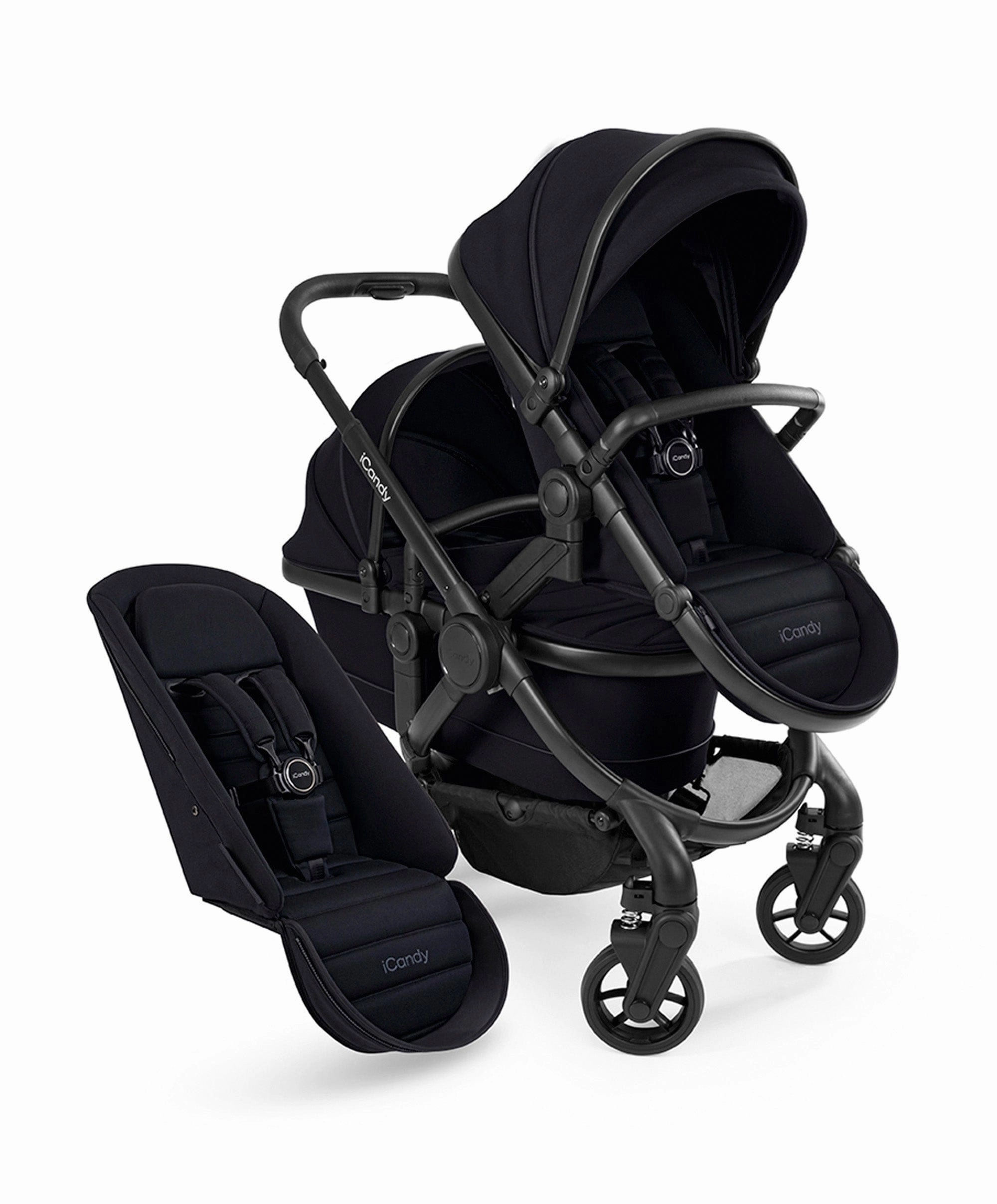 iCandy Peach 7 Double Pushchair Bundle - Black