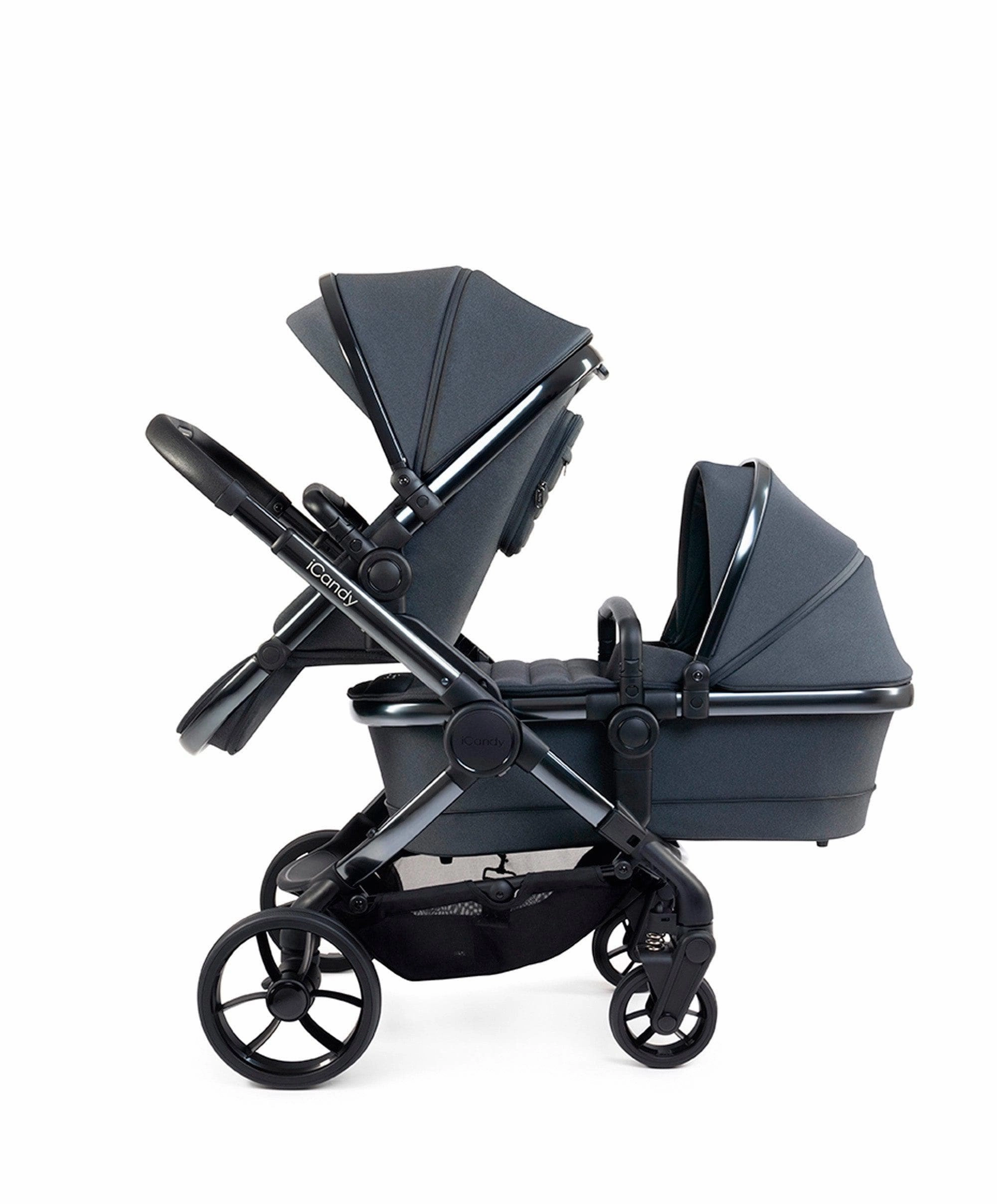 iCandy Peach 7 Double Pushchair Bundle - Dark Grey