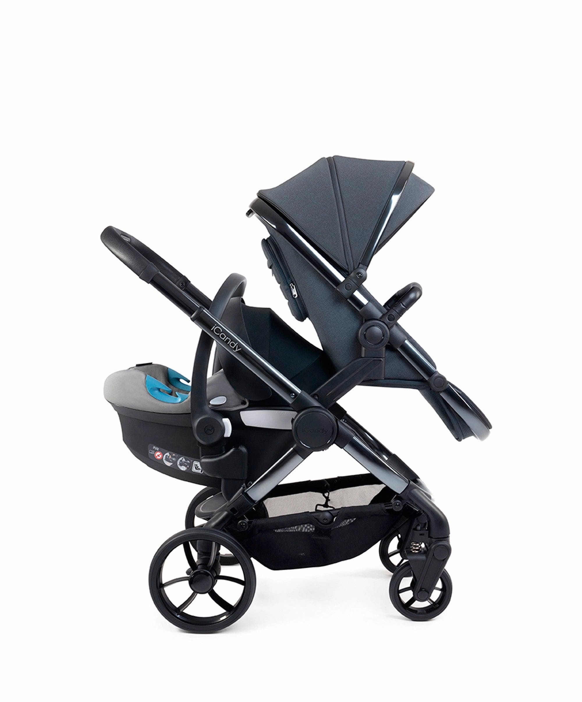 iCandy Peach 7 Double Pushchair Bundle - Dark Grey