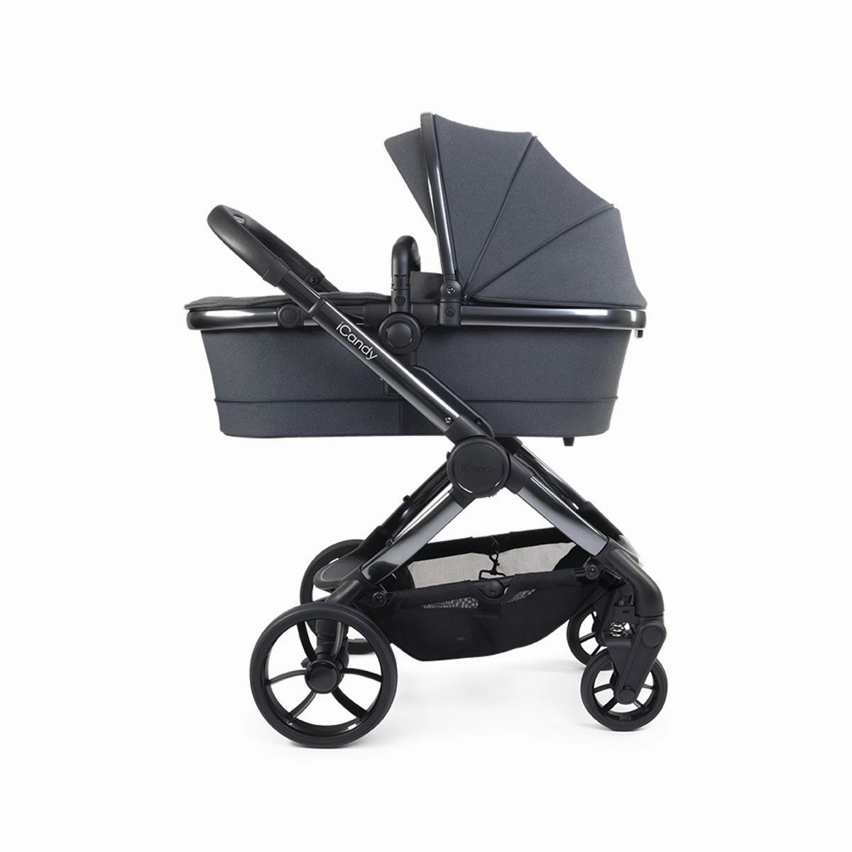 iCandy Peach 7 Essential iSize Travel System & Starter Nursery Bundle including Isofix Base, Dark Grey Phantom