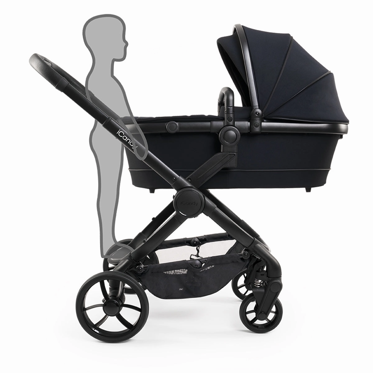 iCandy Peach 7 Premium iSize Travel System & Starter Nursery Bundle including Isofix Base, Black Edition