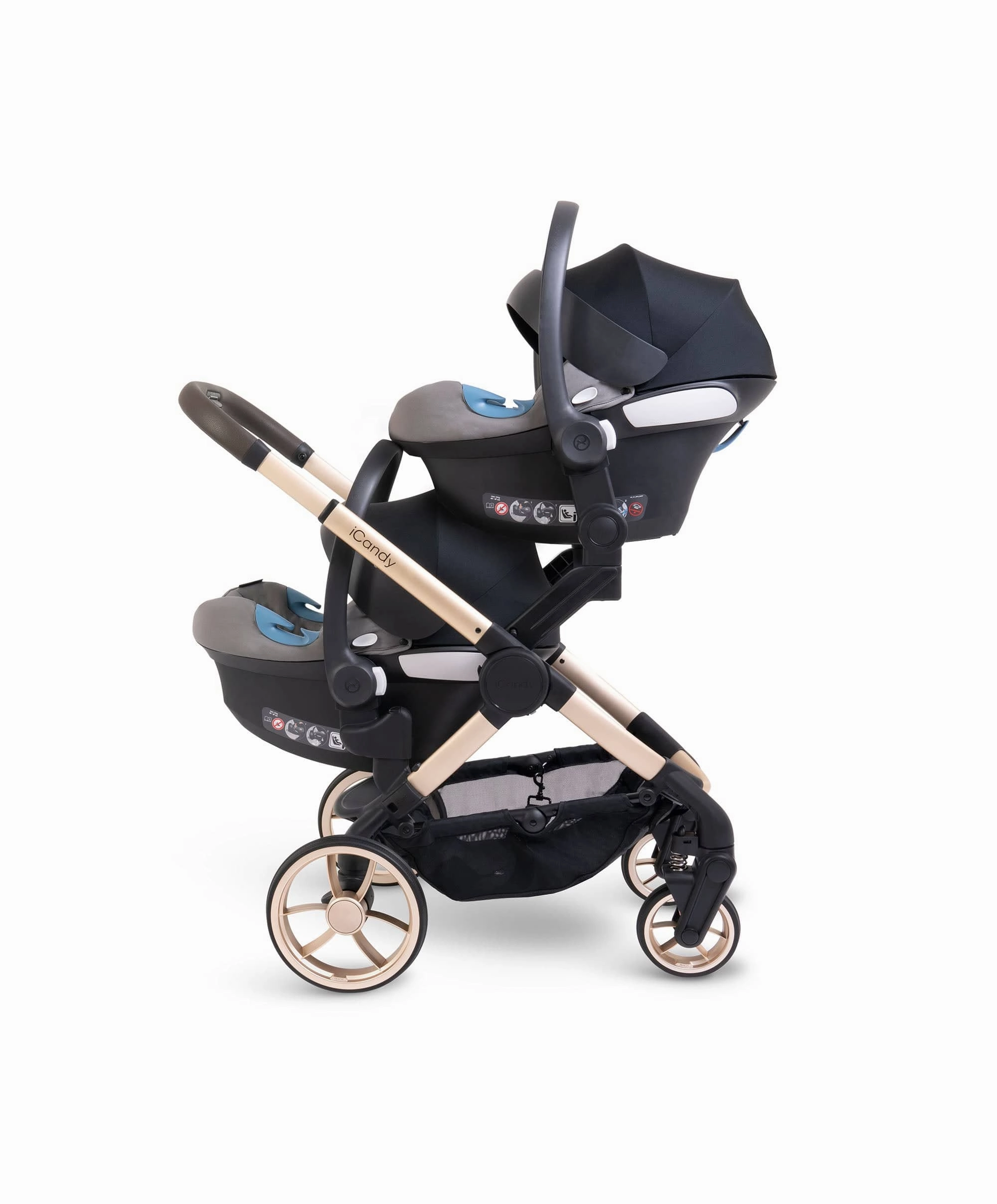 iCandy Peach 7 Twin Pushchair Bundle - Biscotti