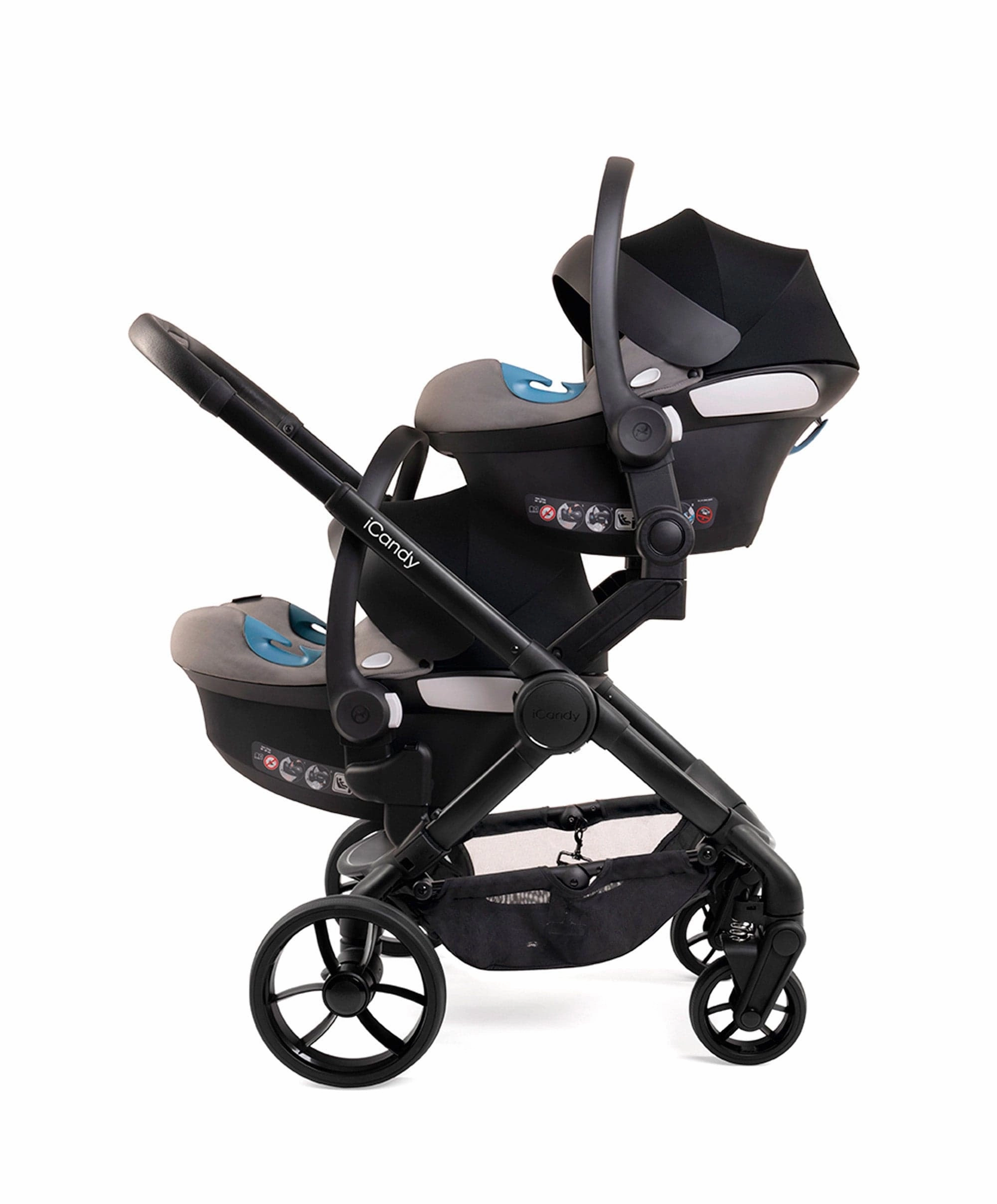 iCandy Peach 7 Twin Pushchair Bundle - Black