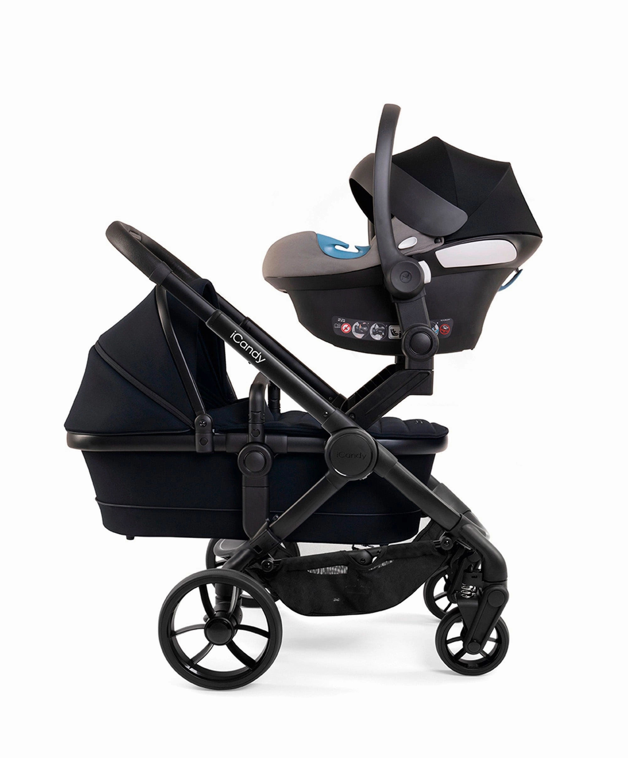 iCandy Peach 7 Twin Pushchair Bundle - Black