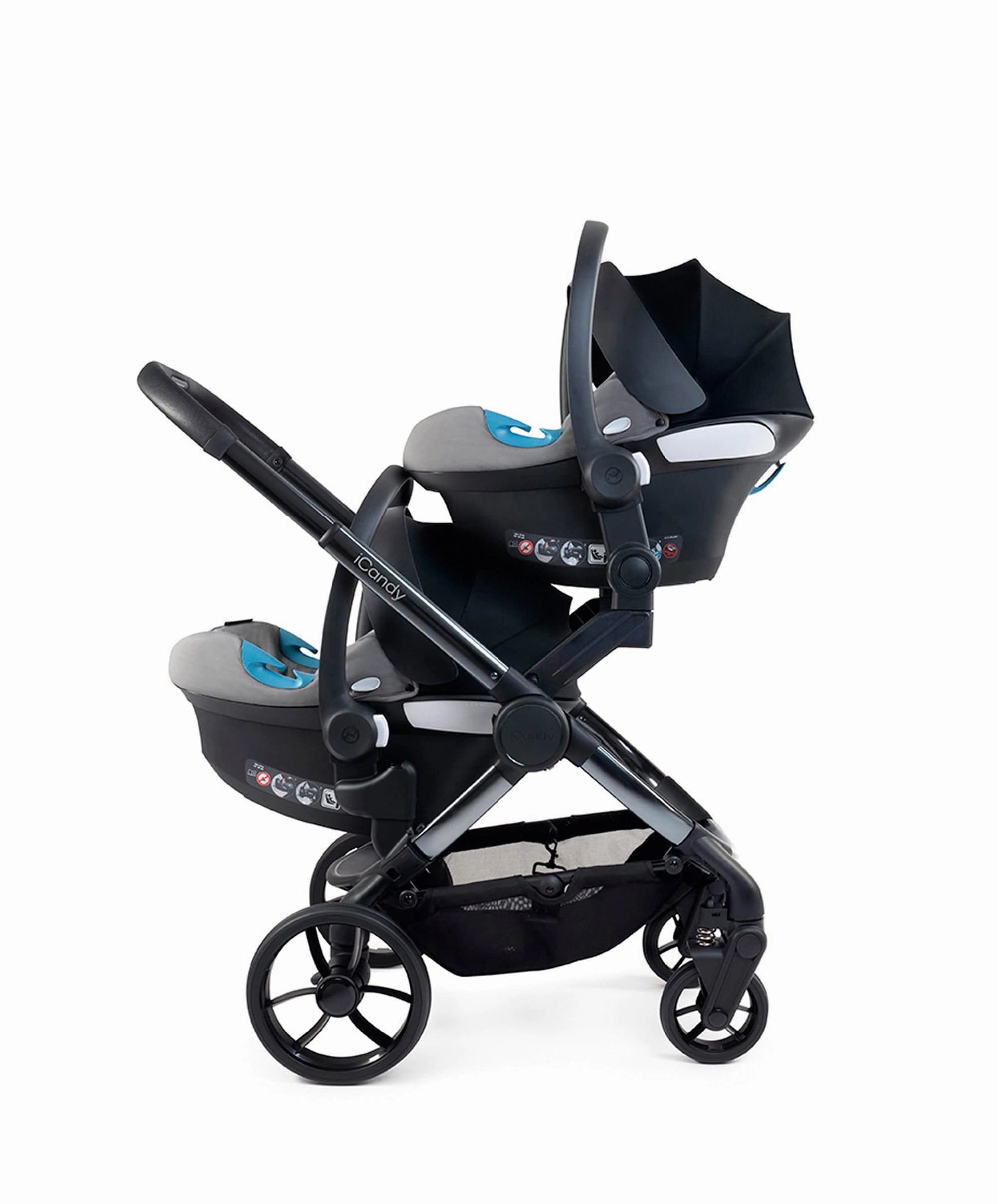 iCandy Peach 7 Twin Pushchair Bundle - Dark Grey