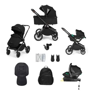 Ickle Bubba Altima 12 Piece Travel System with i-Size Stratus Car Seat & ISOFIX Base  - Black