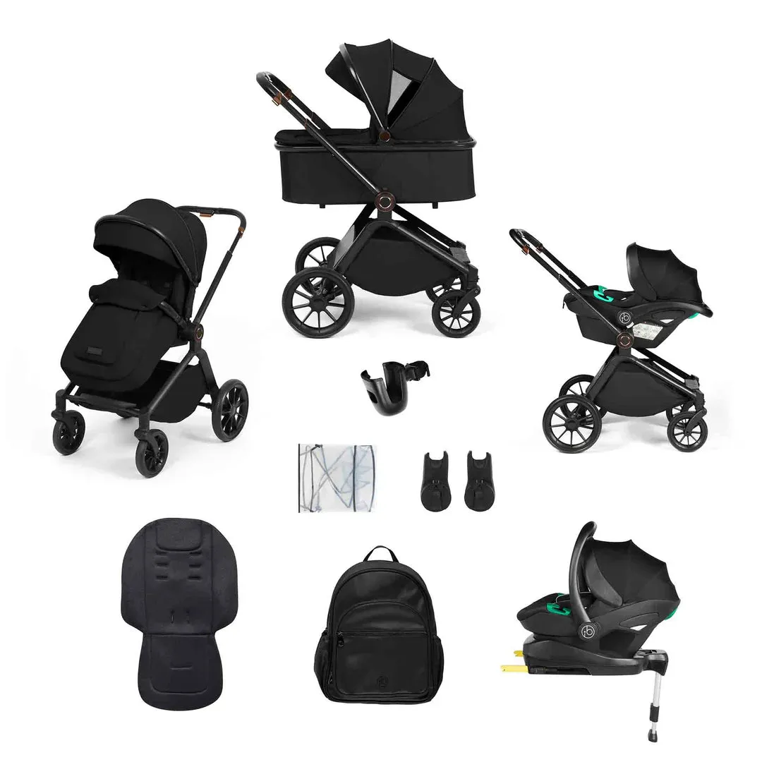 Ickle Bubba Altima 12 Piece Travel System with i-Size Stratus Car Seat & ISOFIX Base  - Black