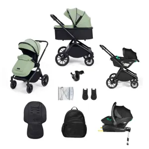 Ickle Bubba Altima 12 Piece Travel System with i-Size Stratus Car Seat & ISOFIX Base  - Green