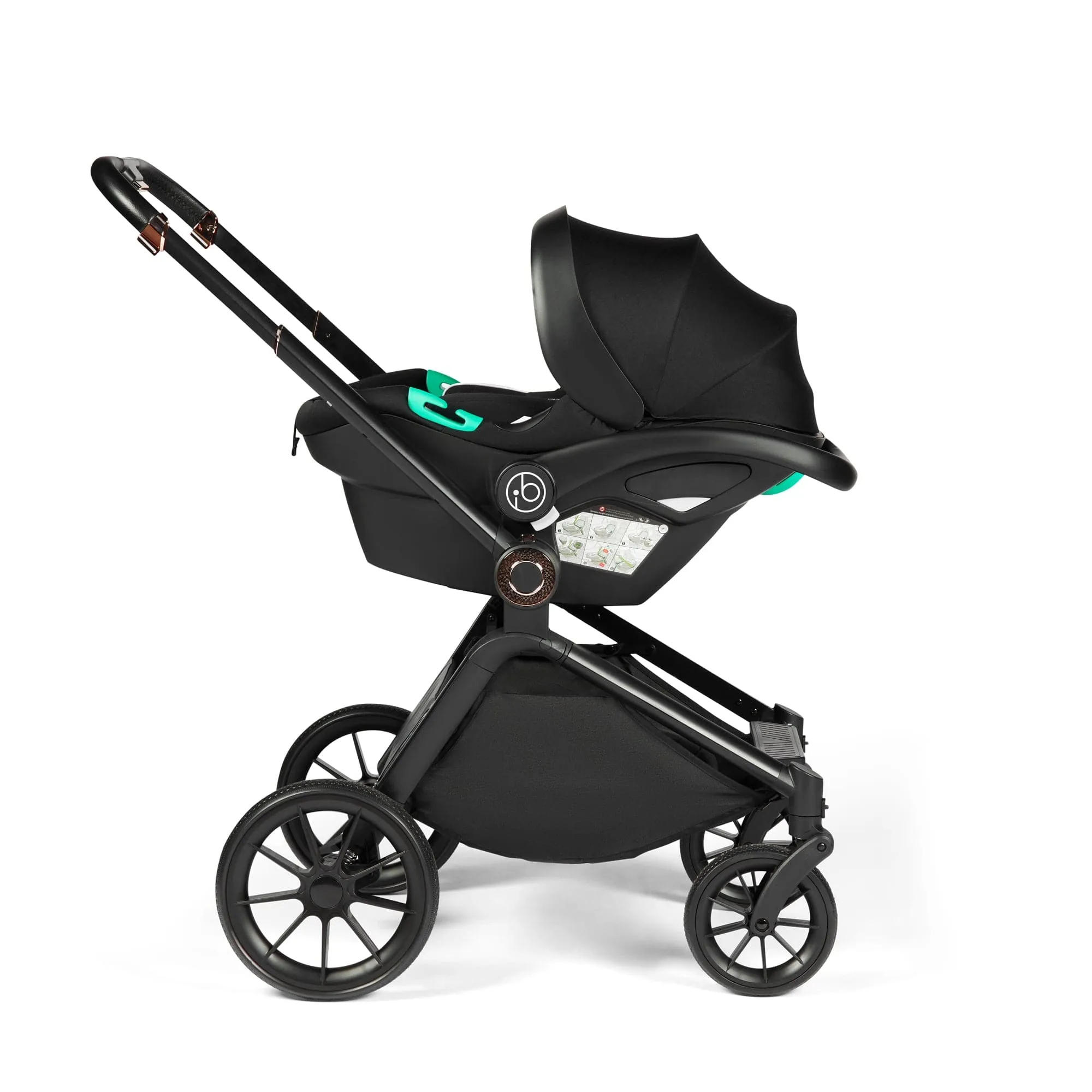 Ickle Bubba Altima Aio Bundle with i-Size Isofix Car Seat & Base (BLACK)
