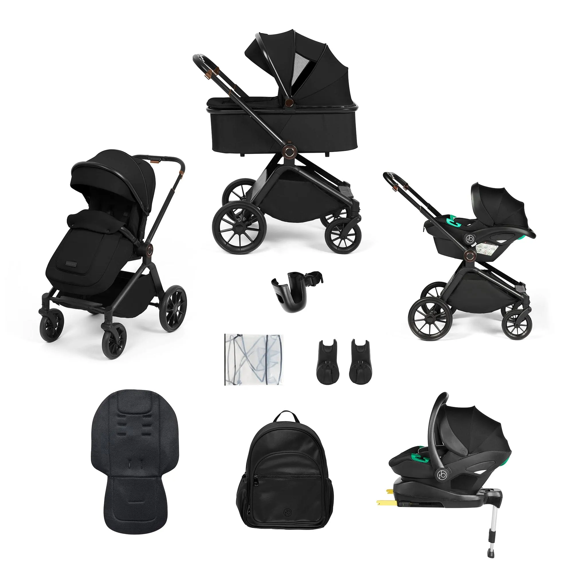 Ickle Bubba Altima Aio Bundle with i-Size Isofix Car Seat & Base (BLACK)
