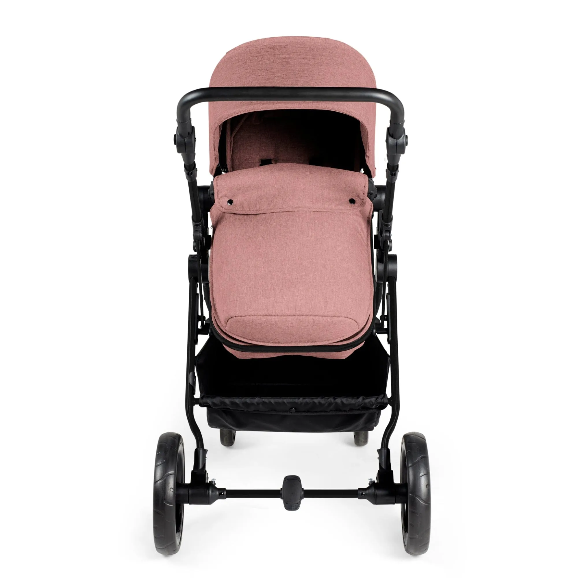 Ickle Bubba Comet I-Size Travel System With Stratus Car Seat & Isofix Base - Black / Dusky Pink / Black