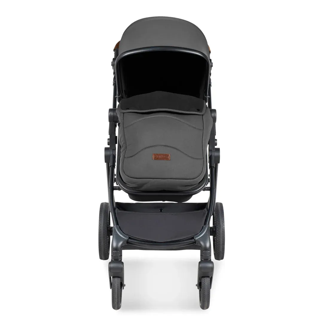 Ickle Bubba Cosmo 9 Piece Travel System with i-Size Stratus Car Seat & ISOFIX Base - Charcoal