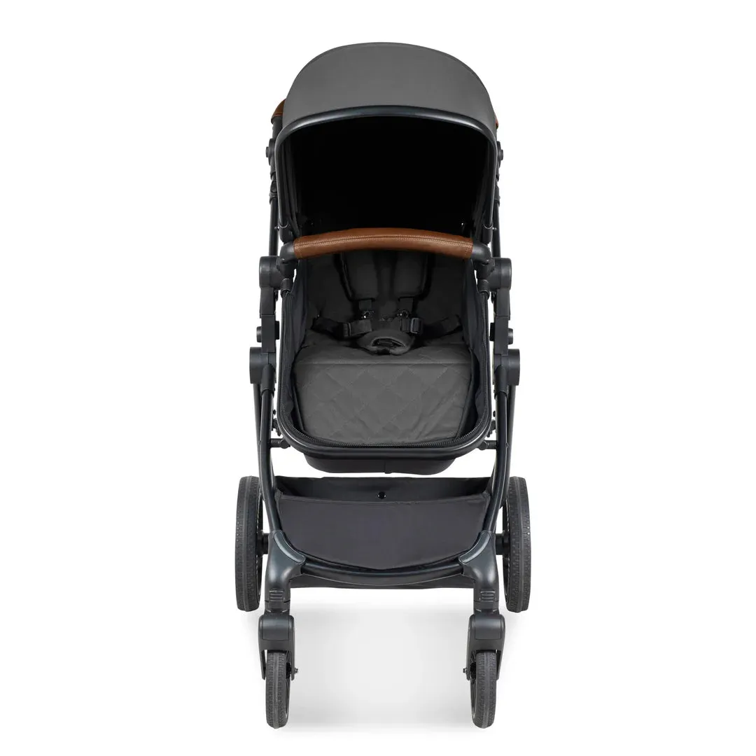 Ickle Bubba Cosmo 9 Piece Travel System with i-Size Stratus Car Seat & ISOFIX Base - Charcoal