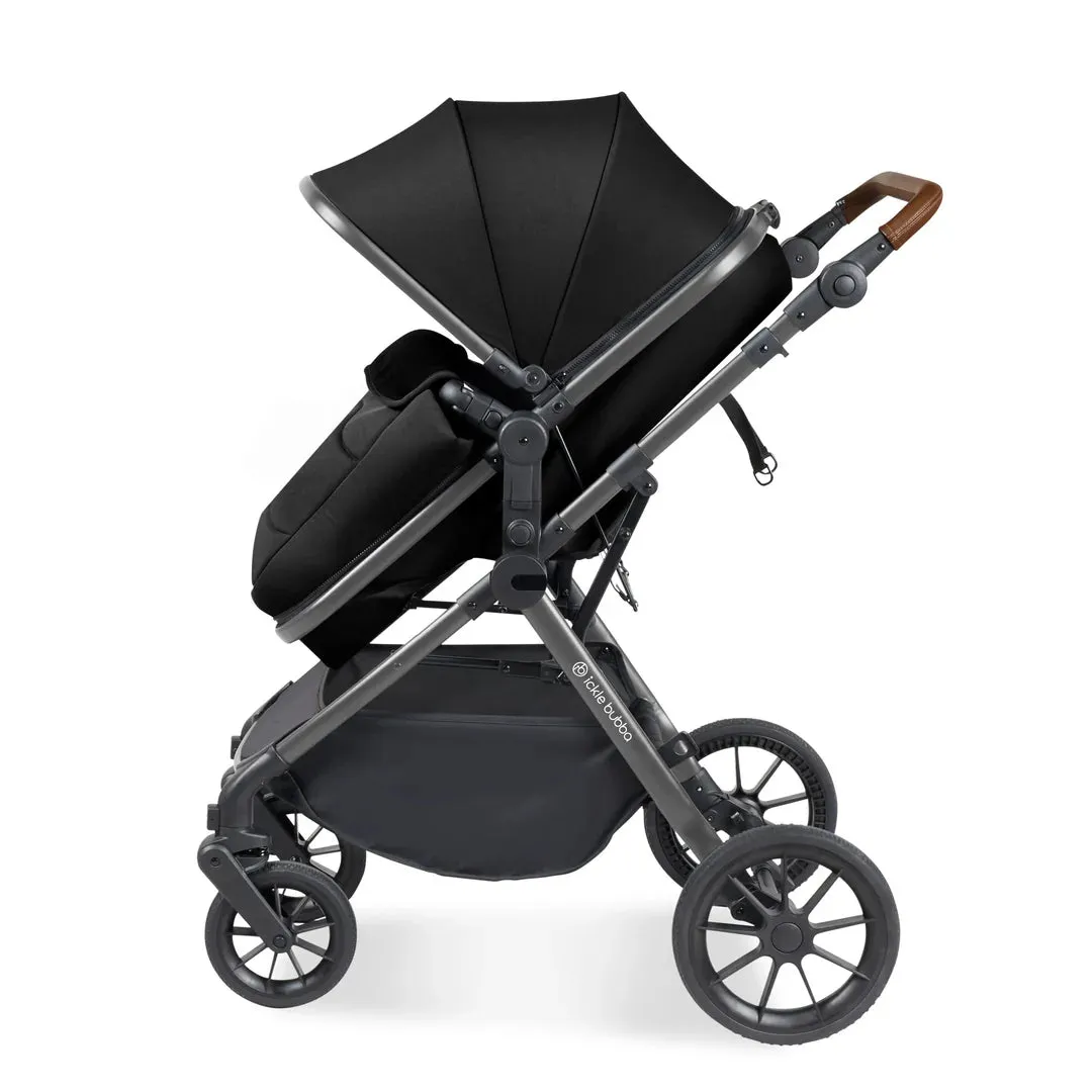 Ickle Bubba Cosmo 9 Piece Travel System with i-Size Stratus Car Seat & ISOFIX Base - Midnight