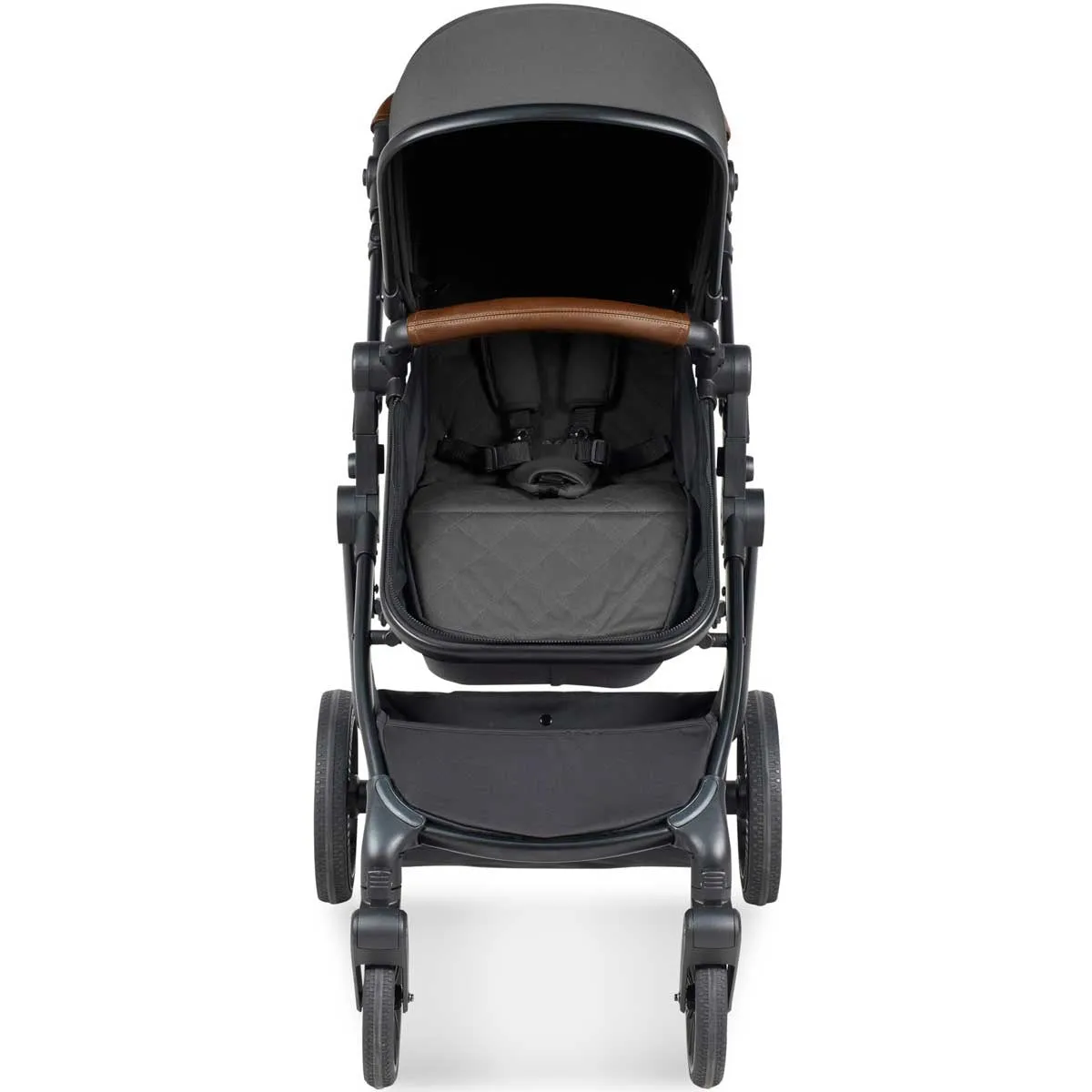 Ickle Bubba Cosmo All-in-One i-Size Travel System with ISOFIX Base, Black / Graphite Grey / Tan