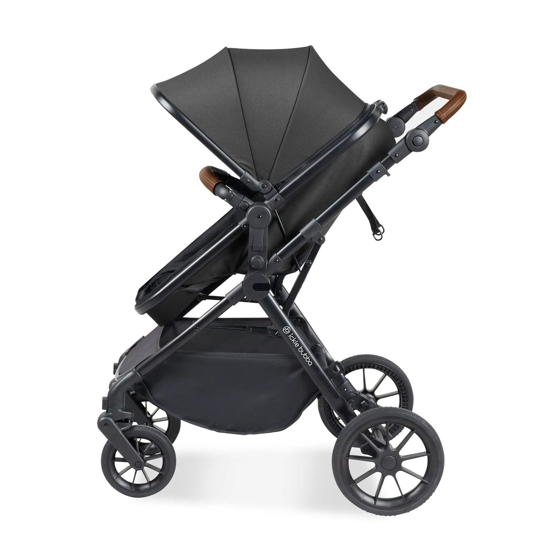 Ickle Bubba Cosmo All-in-One I-Size Travel System with Isofix Base - Black/Graphite Grey
