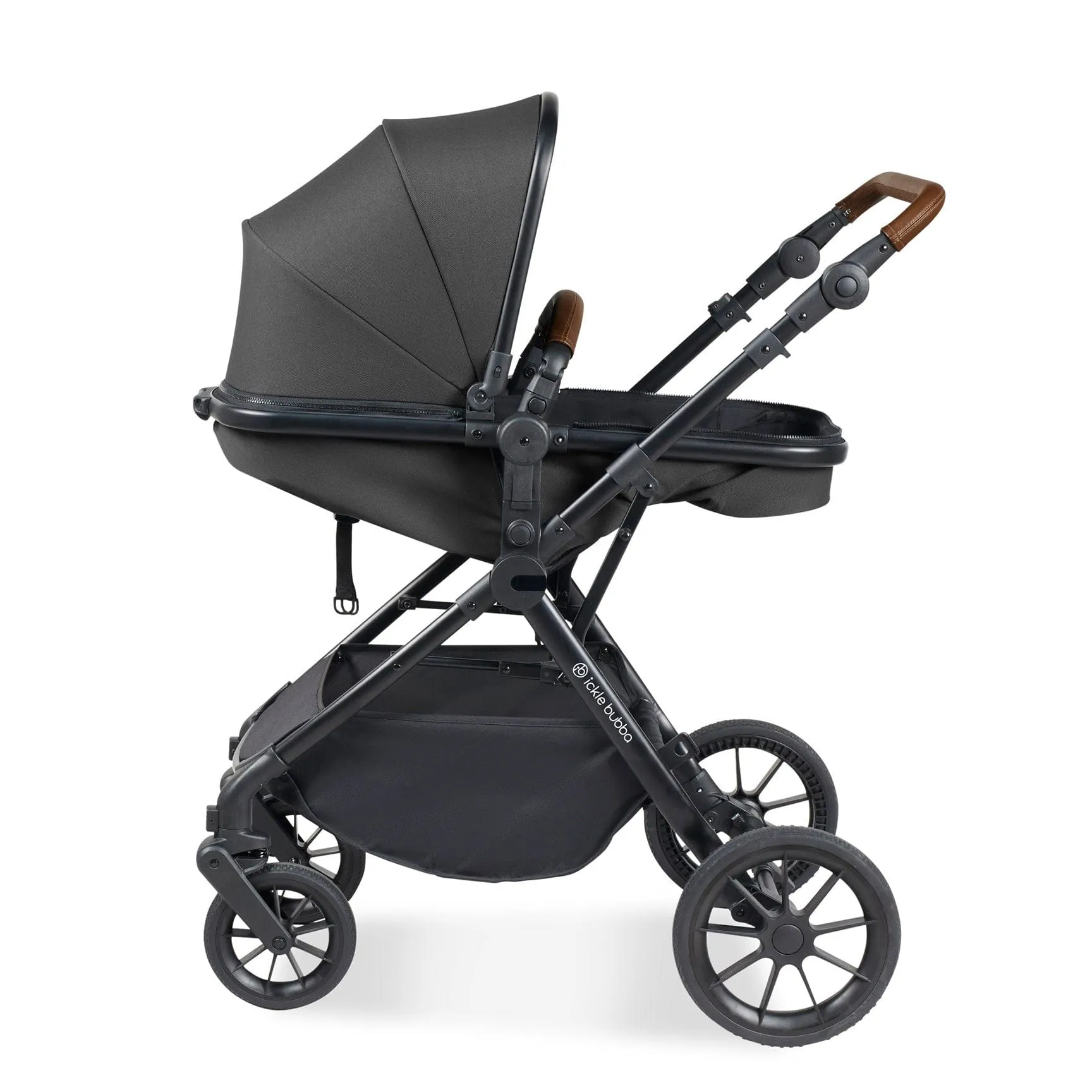 Ickle Bubba Cosmo All-in-One I-Size Travel System with Isofix Base - Black/Graphite Grey