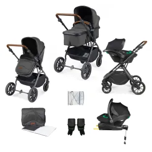 Ickle Bubba Cosmo All-in-One I-Size Travel System with Isofix Base - Black/Graphite Grey