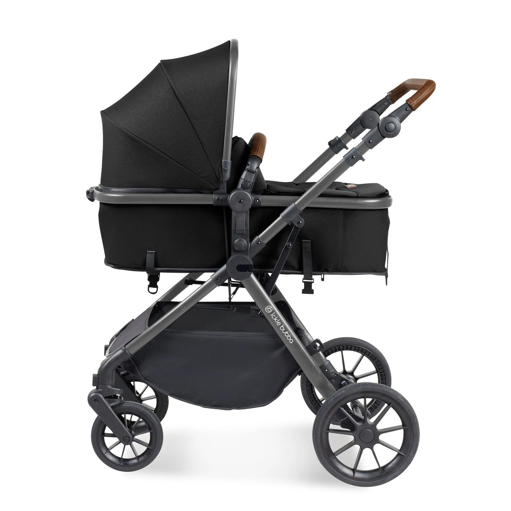 Ickle Bubba Cosmo All-in-One I-Size Travel System with Isofix Base - Gun Metal/Black