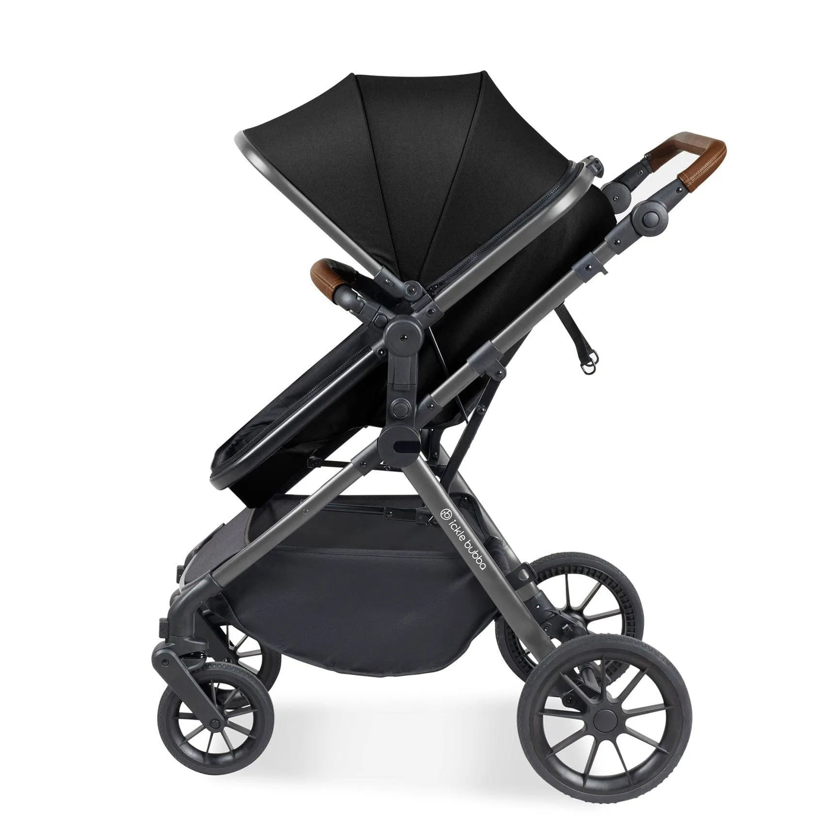 Ickle Bubba Cosmo All-in-One I-Size Travel System with Isofix Base - Gun Metal/Black
