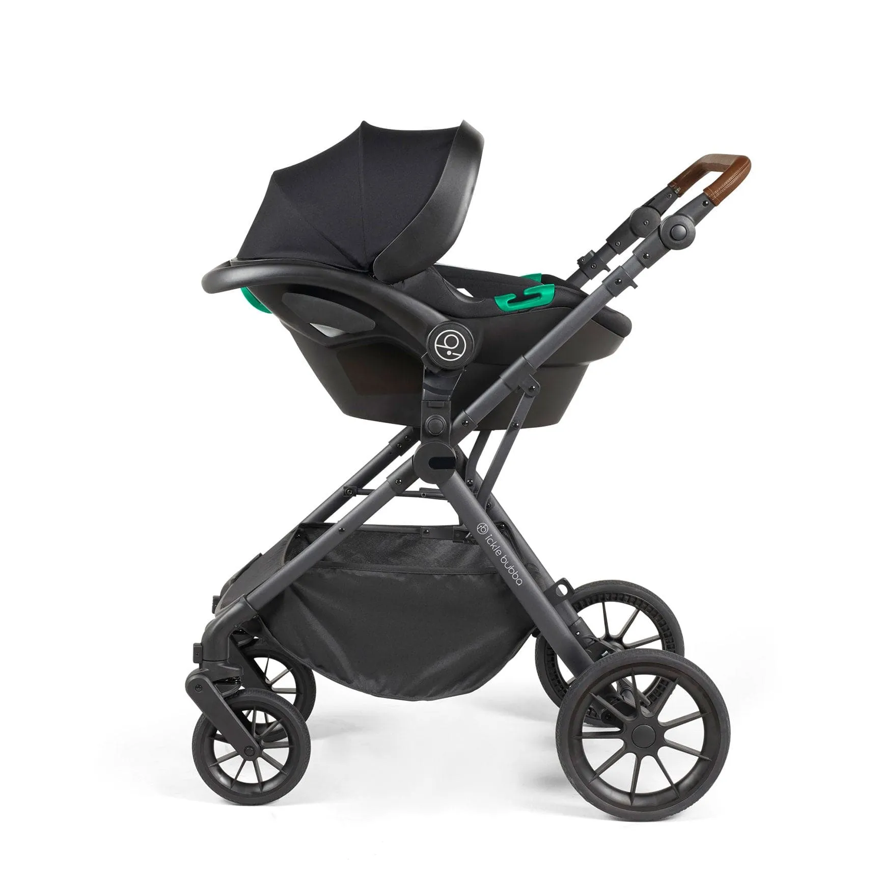 Ickle Bubba Cosmo All-in-One I-Size Travel System with Isofix Base - Gun Metal/Black