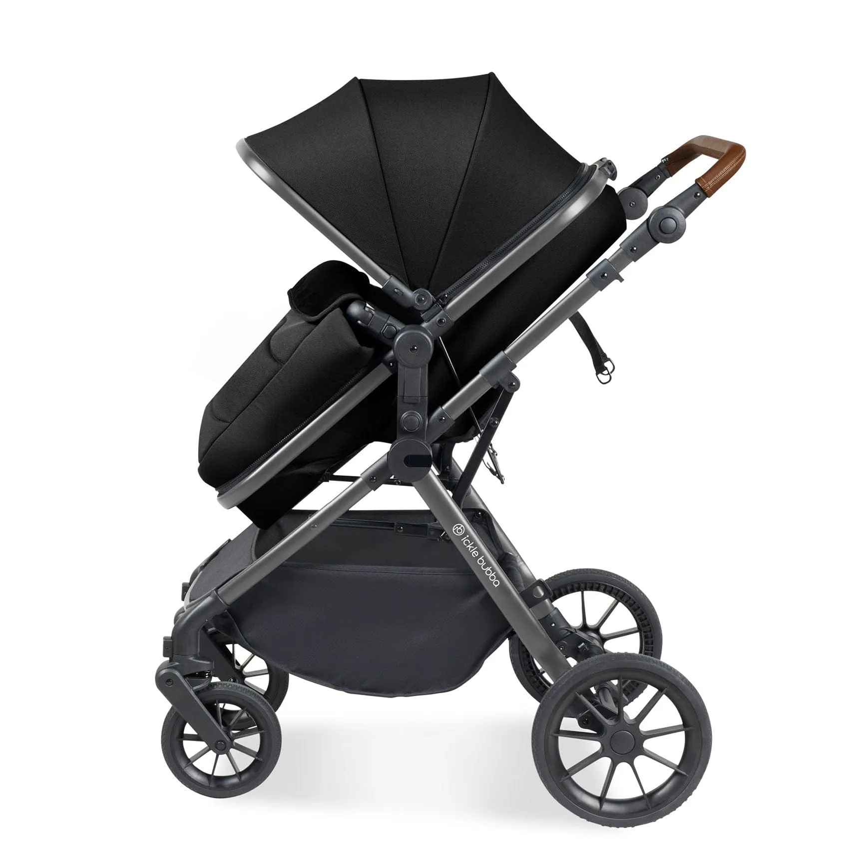 Ickle Bubba Cosmo All-in-One I-Size Travel System with Isofix Base - Gun Metal/Black