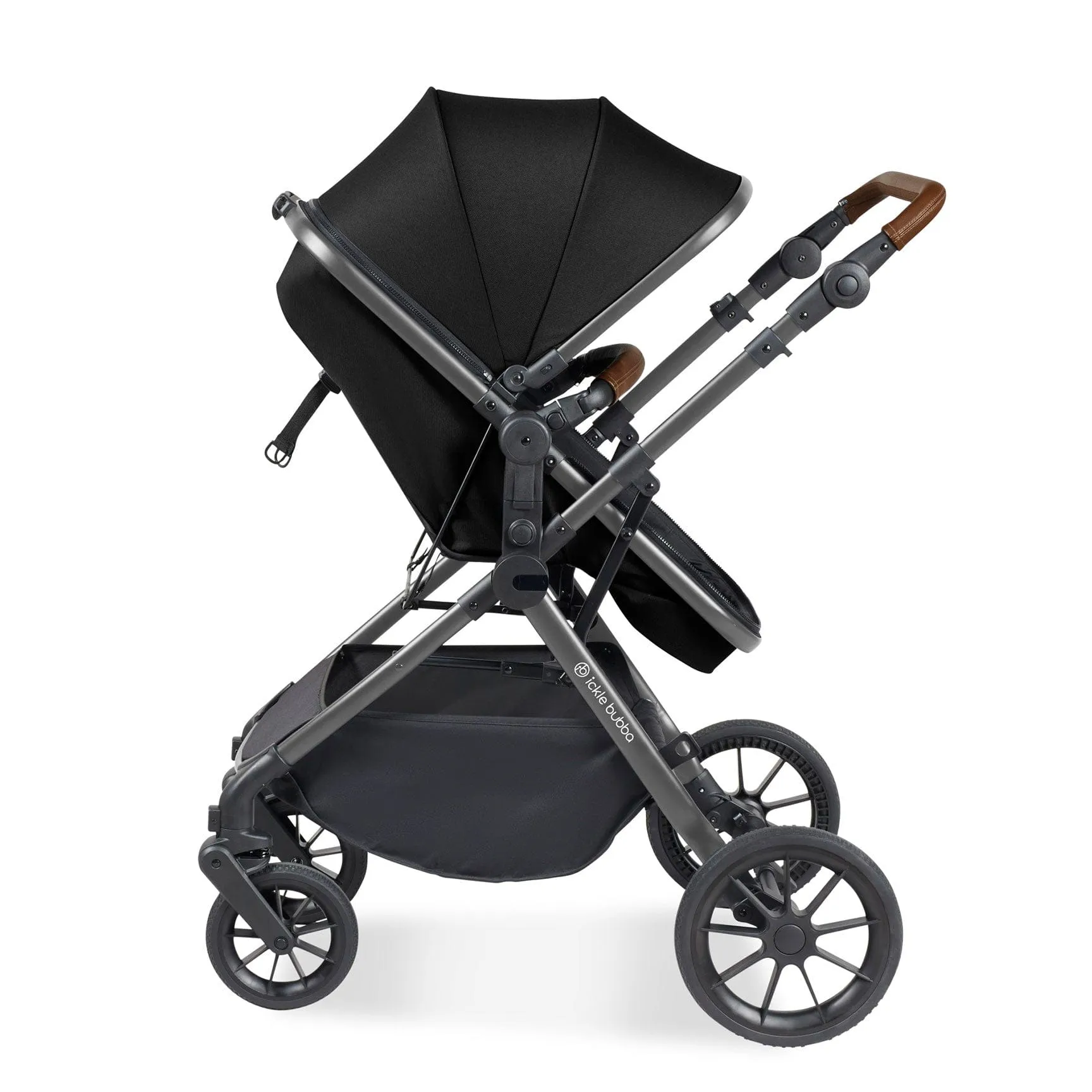 Ickle Bubba Cosmo All-in-One I-Size Travel System with Isofix Base - Gun Metal/Black