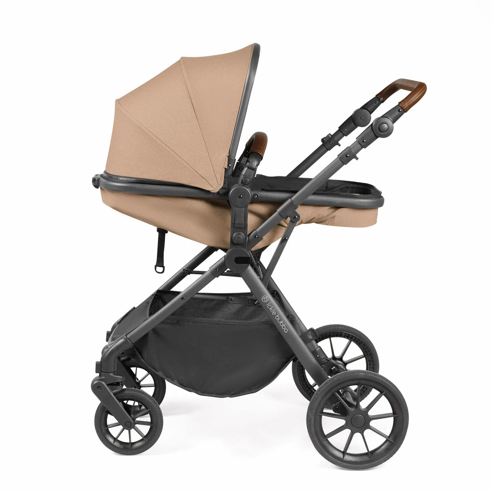 Ickle Bubba Cosmo All-in-One I-Size Travel System with Isofix Base - Gun metal/Desert