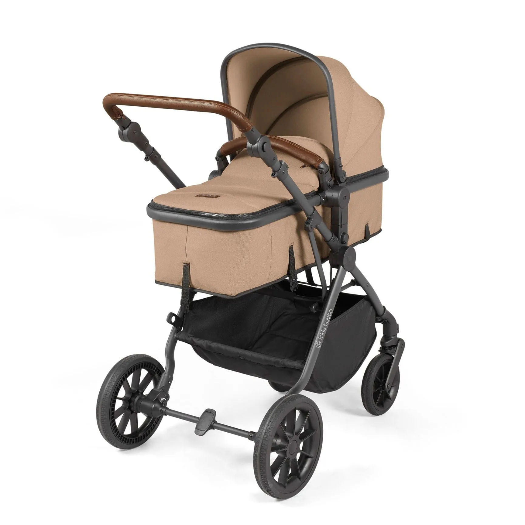 Ickle Bubba Cosmo All-in-One I-Size Travel System with Isofix Base - Gun metal/Desert