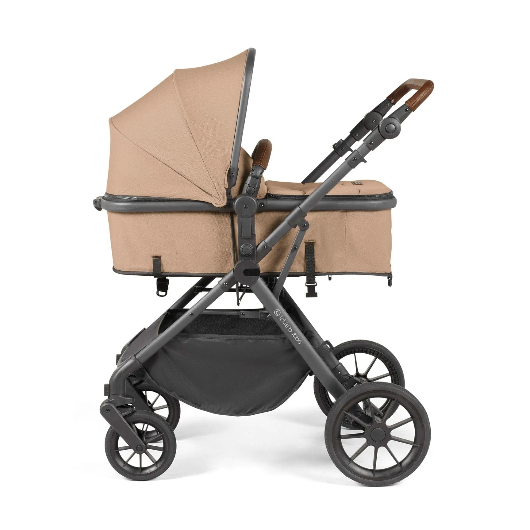 Ickle Bubba Cosmo All-in-One I-Size Travel System with Isofix Base - Gun metal/Desert