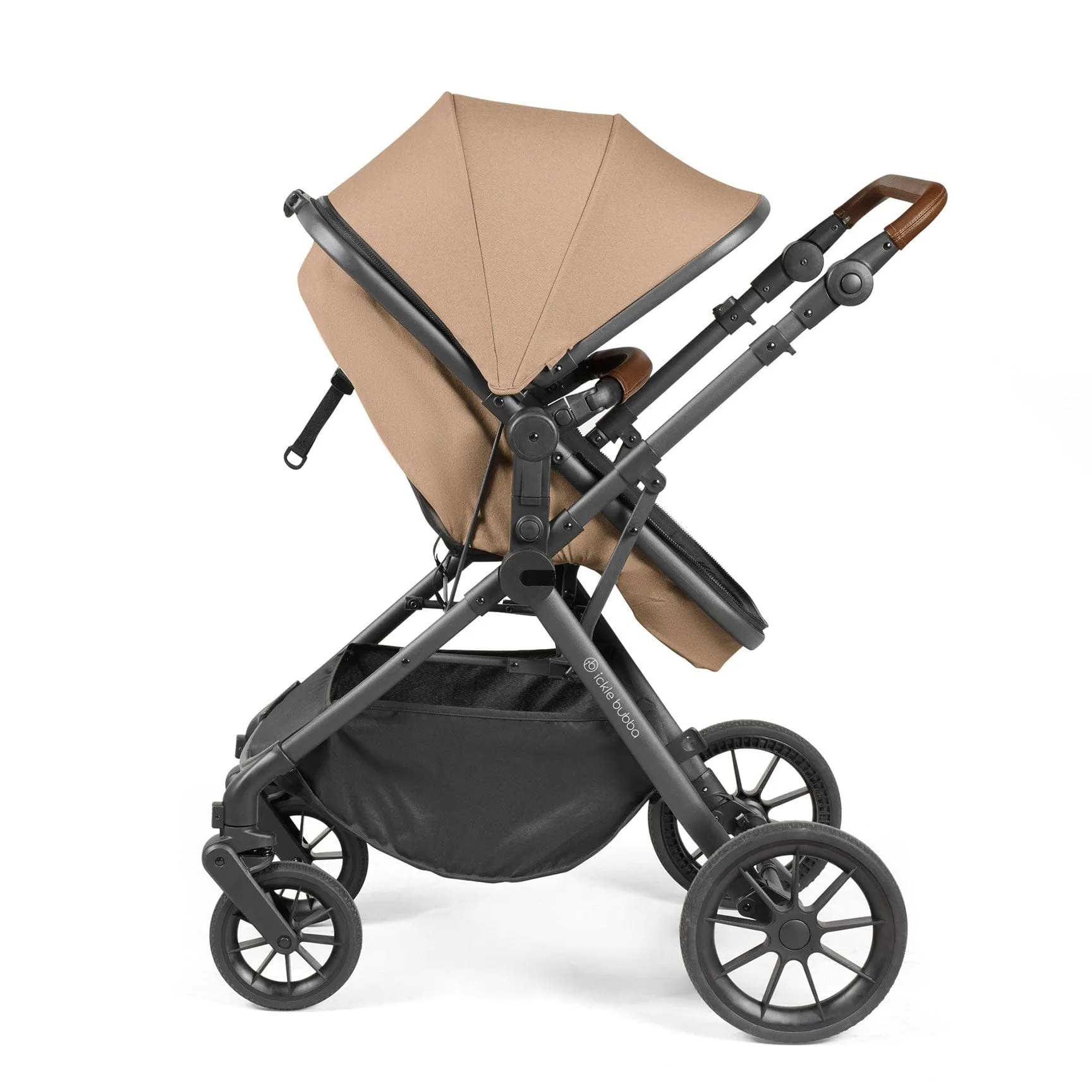 Ickle Bubba Cosmo All-in-One I-Size Travel System with Isofix Base - Gun metal/Desert