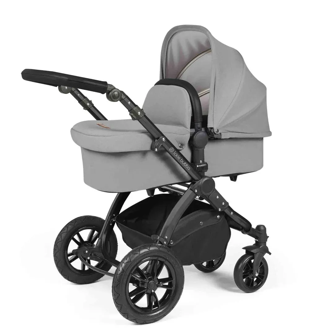 Ickle Bubba Stomp Luxe 12 Piece Travel System with i-Size Cirrus Car Seat & ISOFIX Base  - Pearl Grey