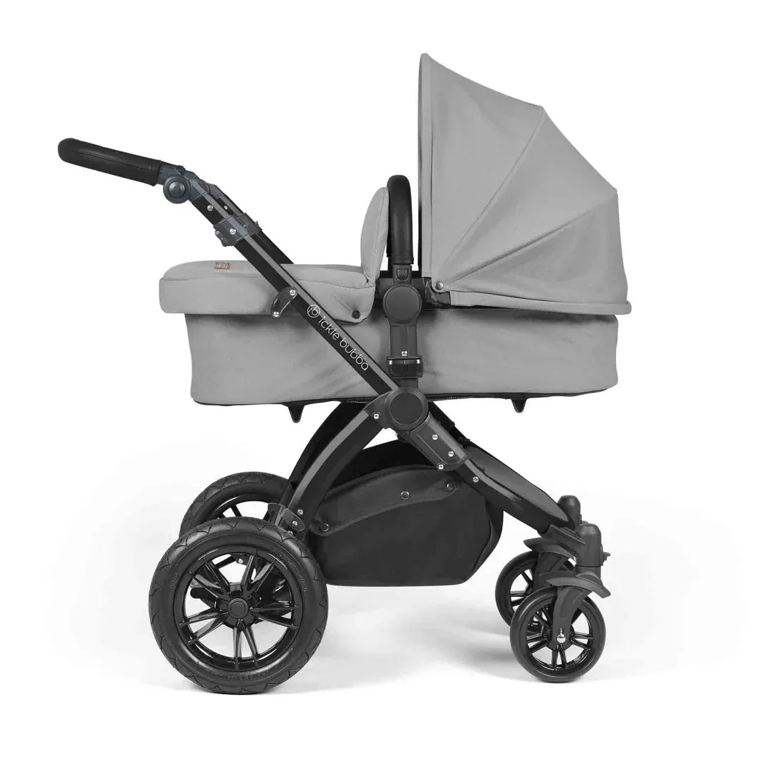 Ickle Bubba Stomp Luxe 12 Piece Travel System with i-Size Cirrus Car Seat & ISOFIX Base  - Pearl Grey