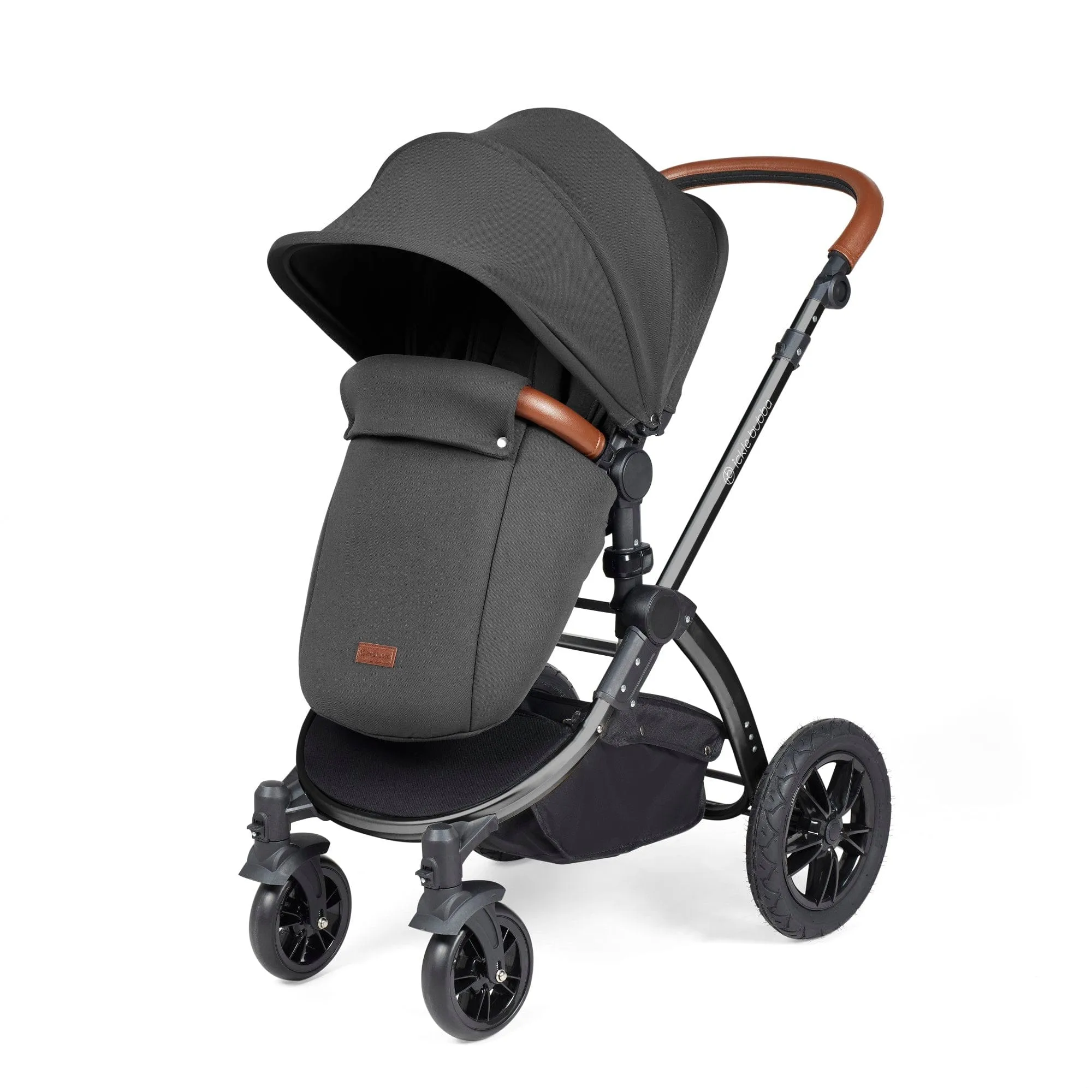 Ickle Bubba Stomp Luxe 2 in 1 Pushchair -  Black / Charcoal Grey / Tan