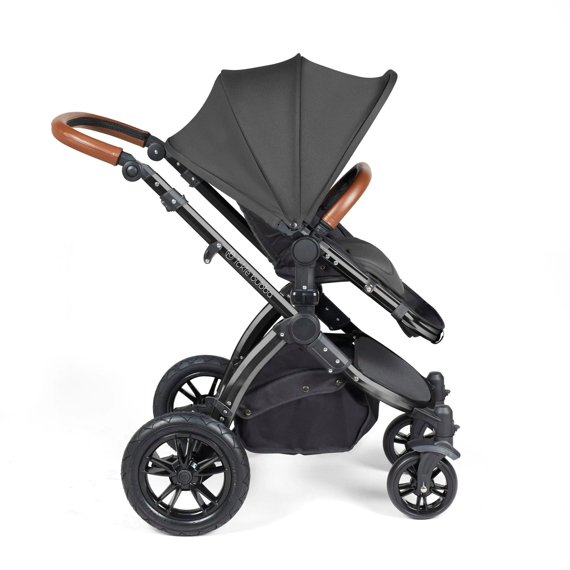 Ickle Bubba Stomp Luxe 2 in 1 Pushchair -  Black / Charcoal Grey / Tan