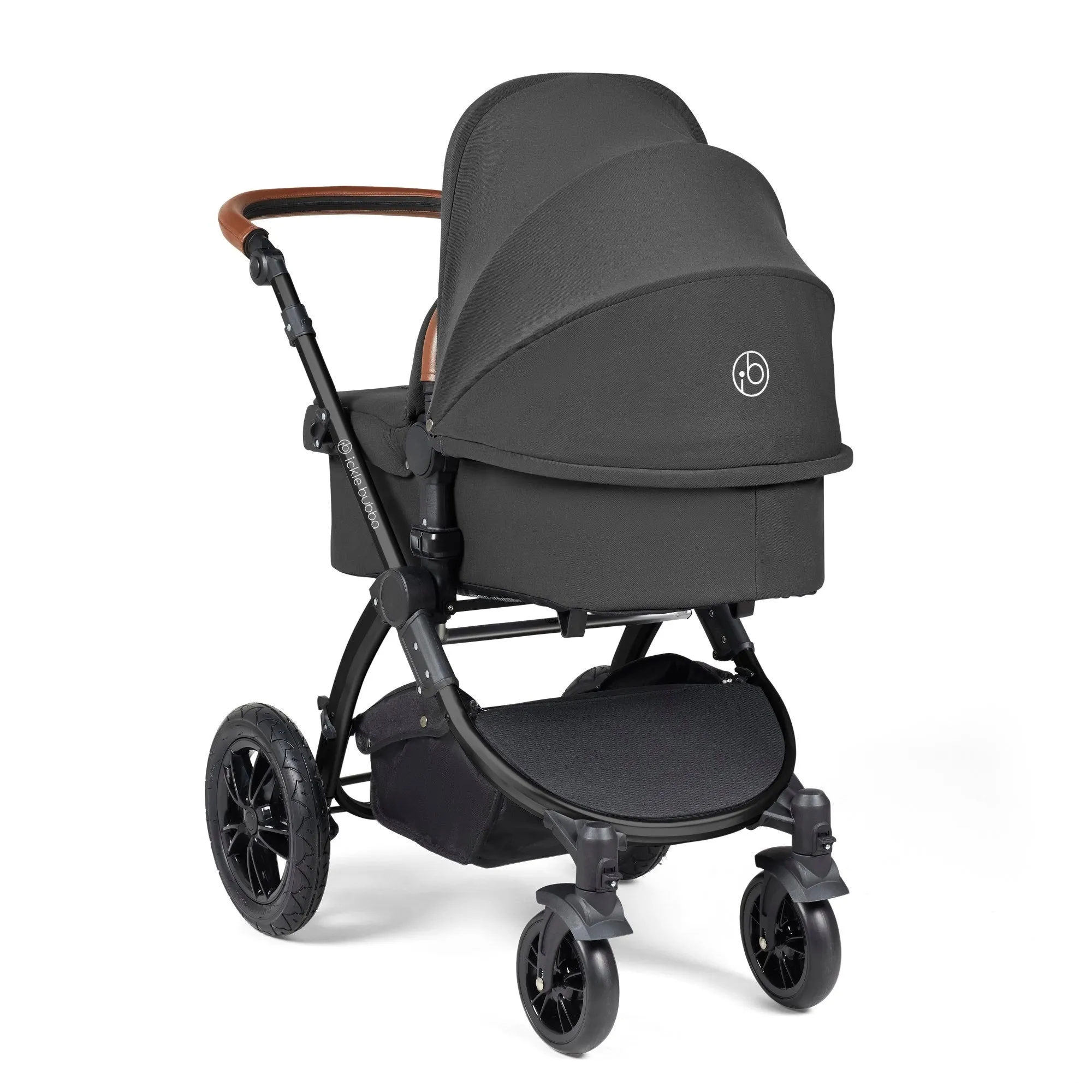 Ickle Bubba Stomp Luxe 2 in 1 Pushchair -  Black / Charcoal Grey / Tan
